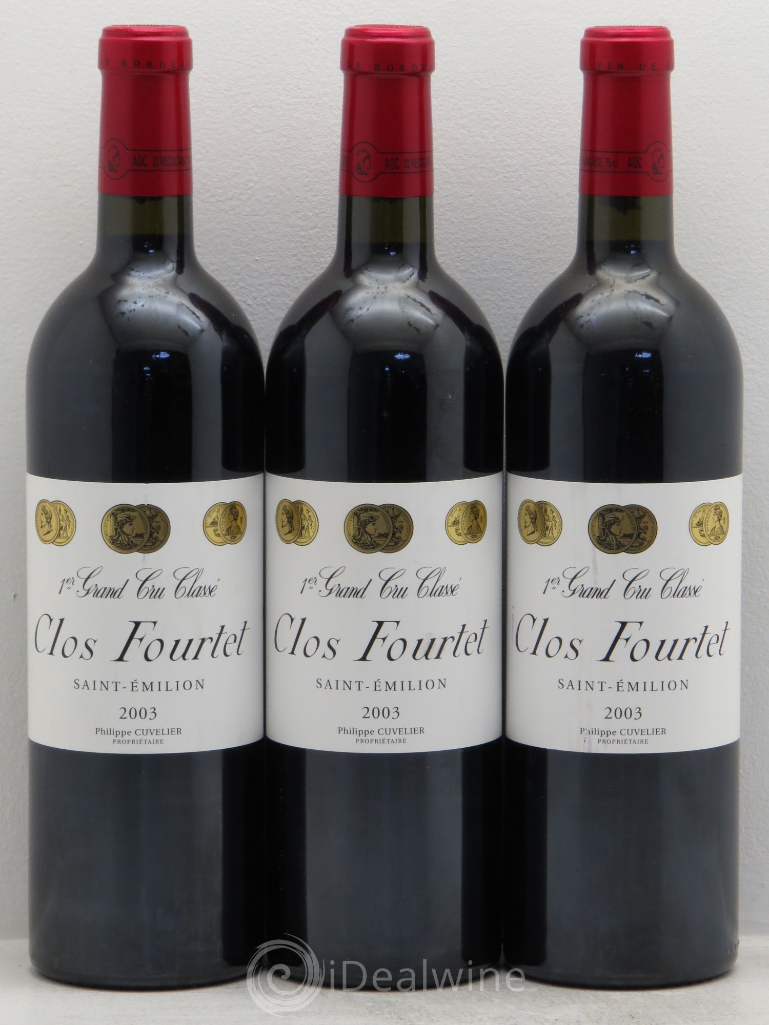 Clos Fourtet 1er Grand Cru Classé B 2003 - Lot de 3 bouteilles - 0