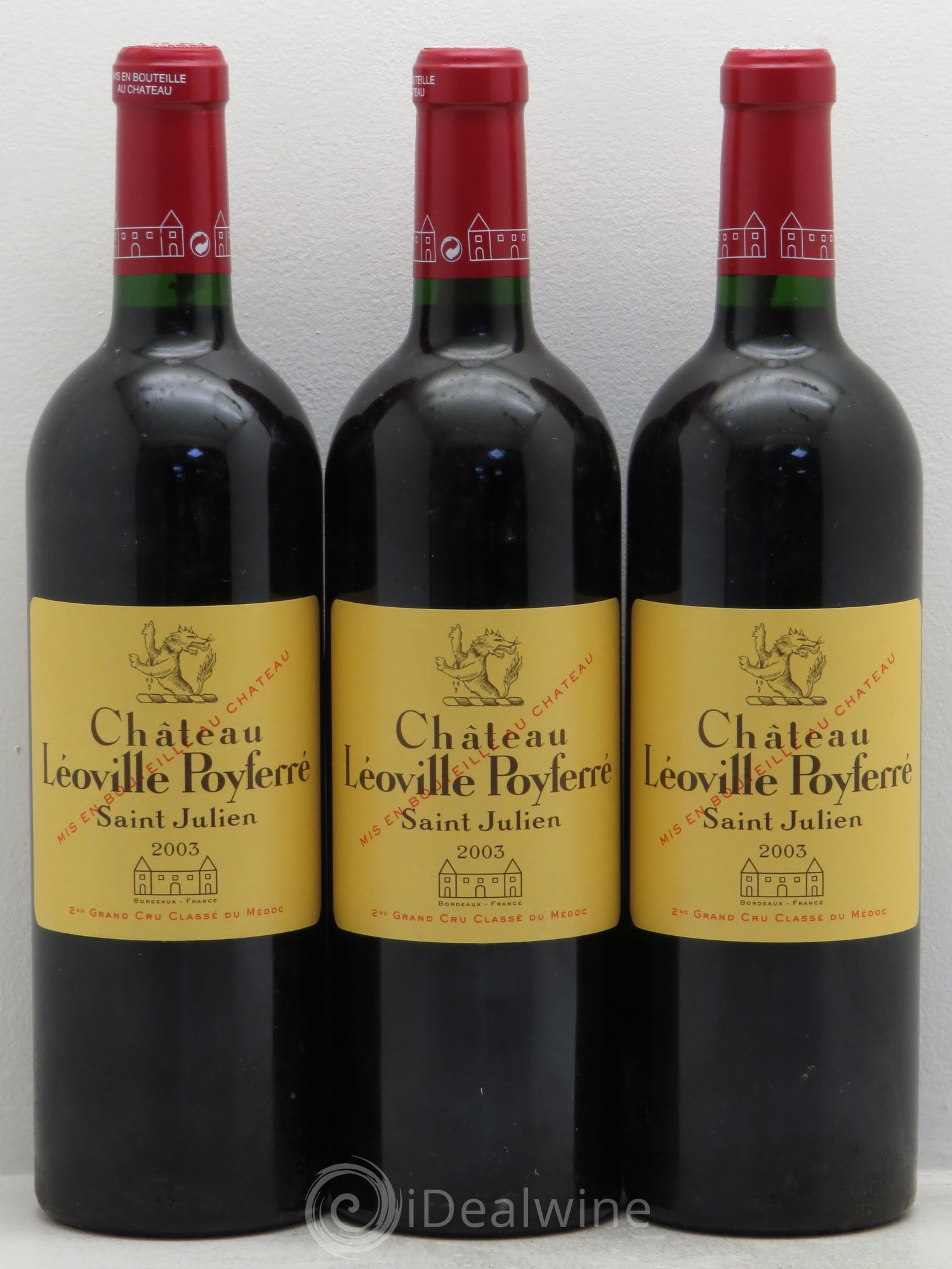 Château Léoville Poyferré 2ème Grand Cru Classé 2003 - Lot de 3 bouteilles - 0