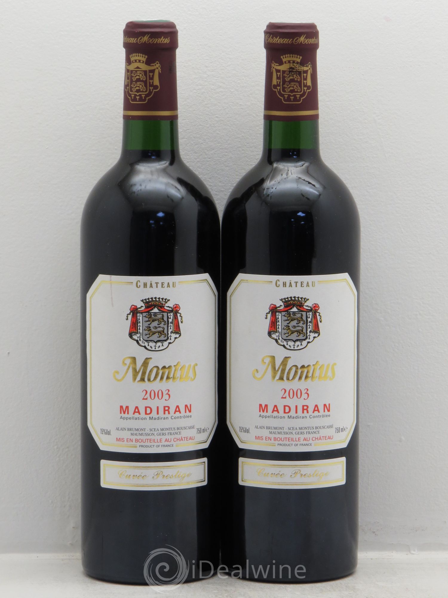 Madiran Château Montus-Prestige Alain Brumont 2003 - Lot de 2 bouteilles - 0