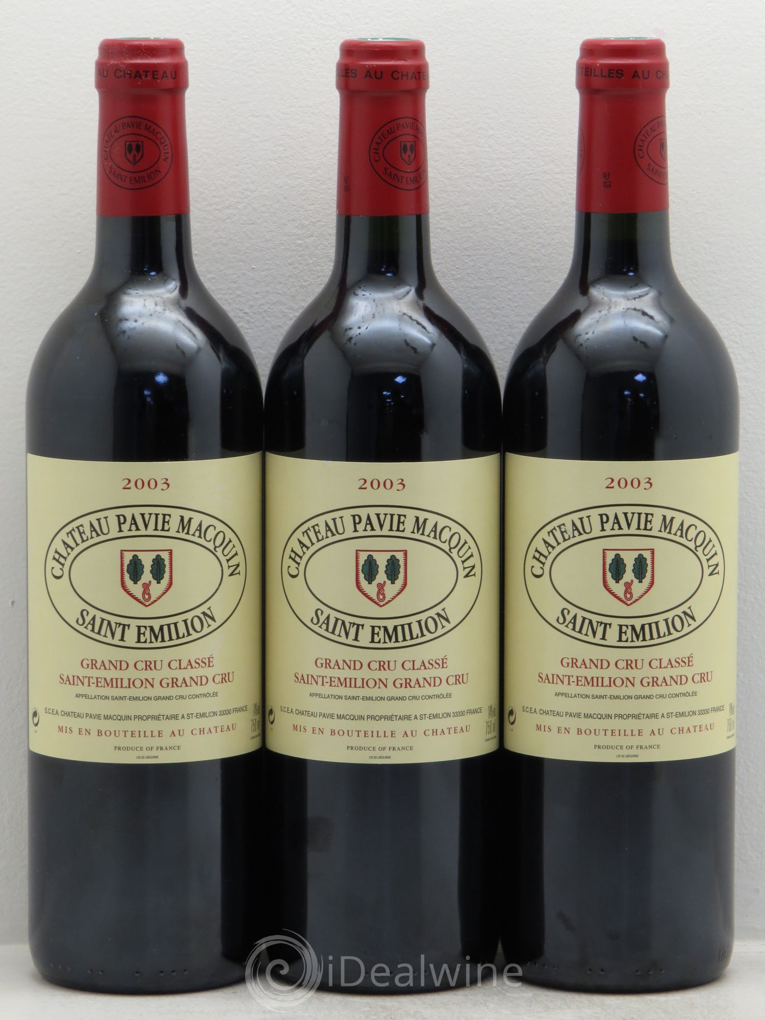 Château Pavie Macquin 1er Grand Cru Classé B 2003 - Lot de 3 bouteilles - 0