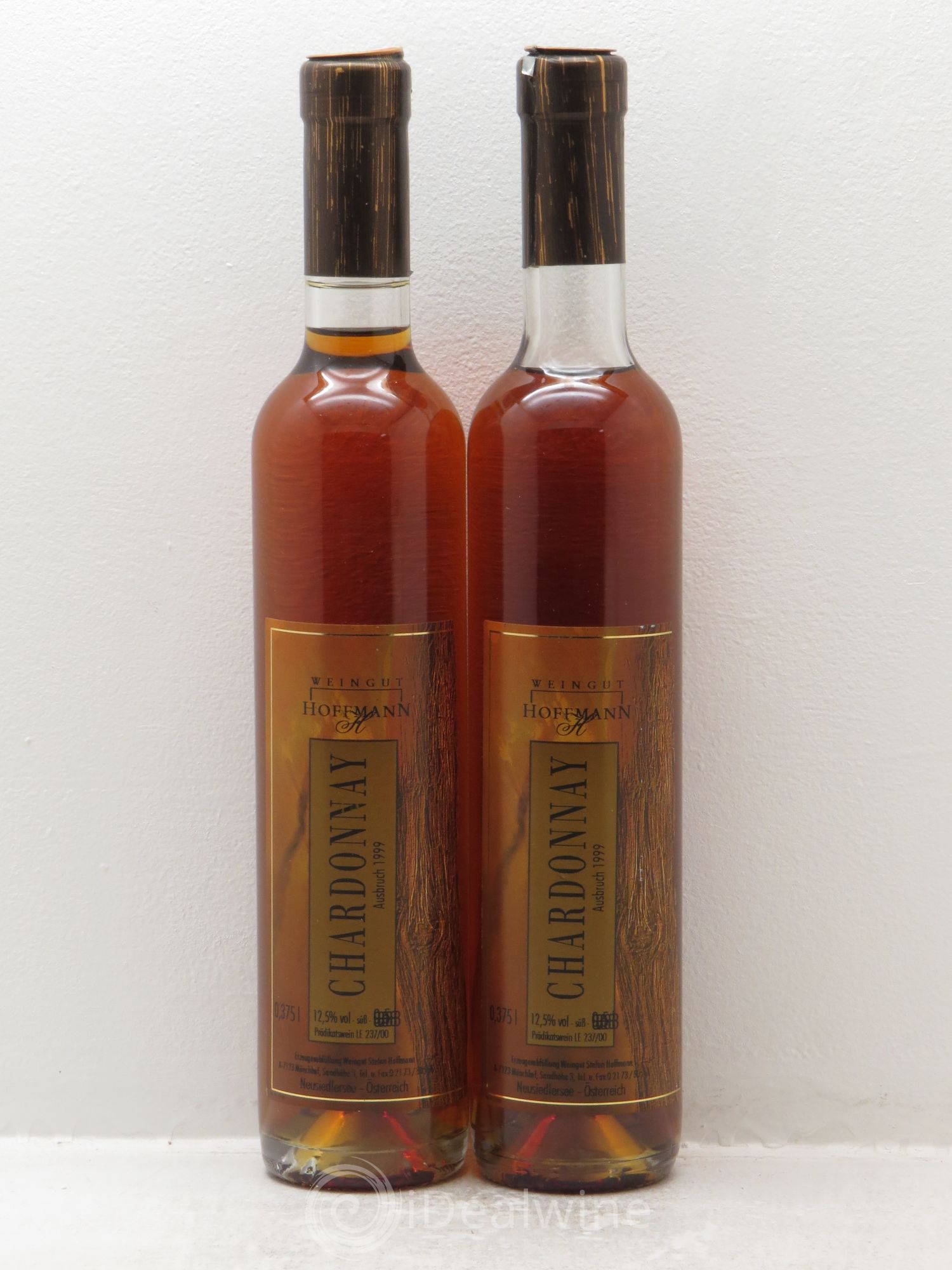 Autriche Hoffman Ausbrauch Chardonnay Neusiedlersee 1999 - Posten von 2 Demi-Flaschen - 0