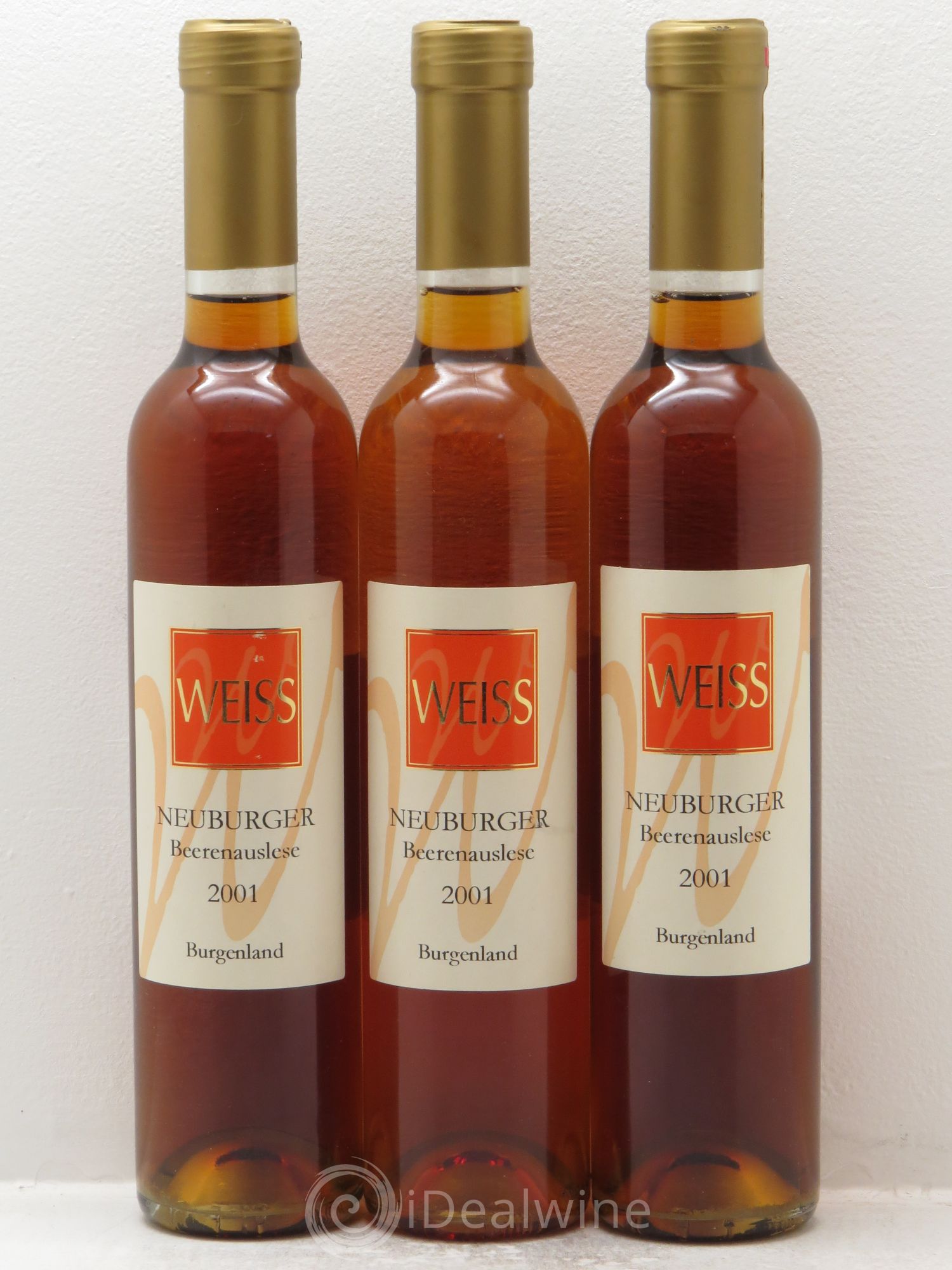 Autriche Weiss Neuburger Beeren Auslese Burgenland 2001 - Posten von 3 Demi-Flaschen - 0
