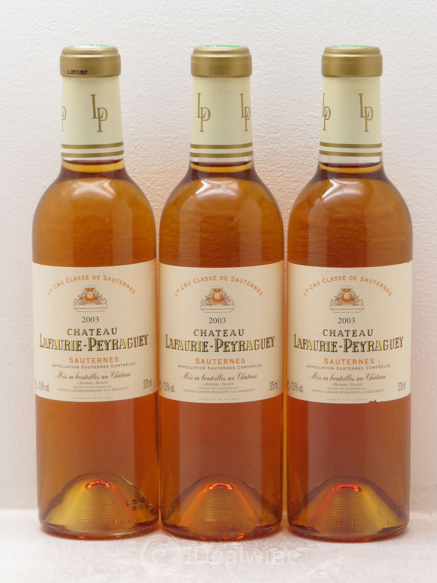 Château Lafaurie-Peyraguey 1er Grand Cru Classé 2003 - Posten von 3 Demi-Flaschen - 0