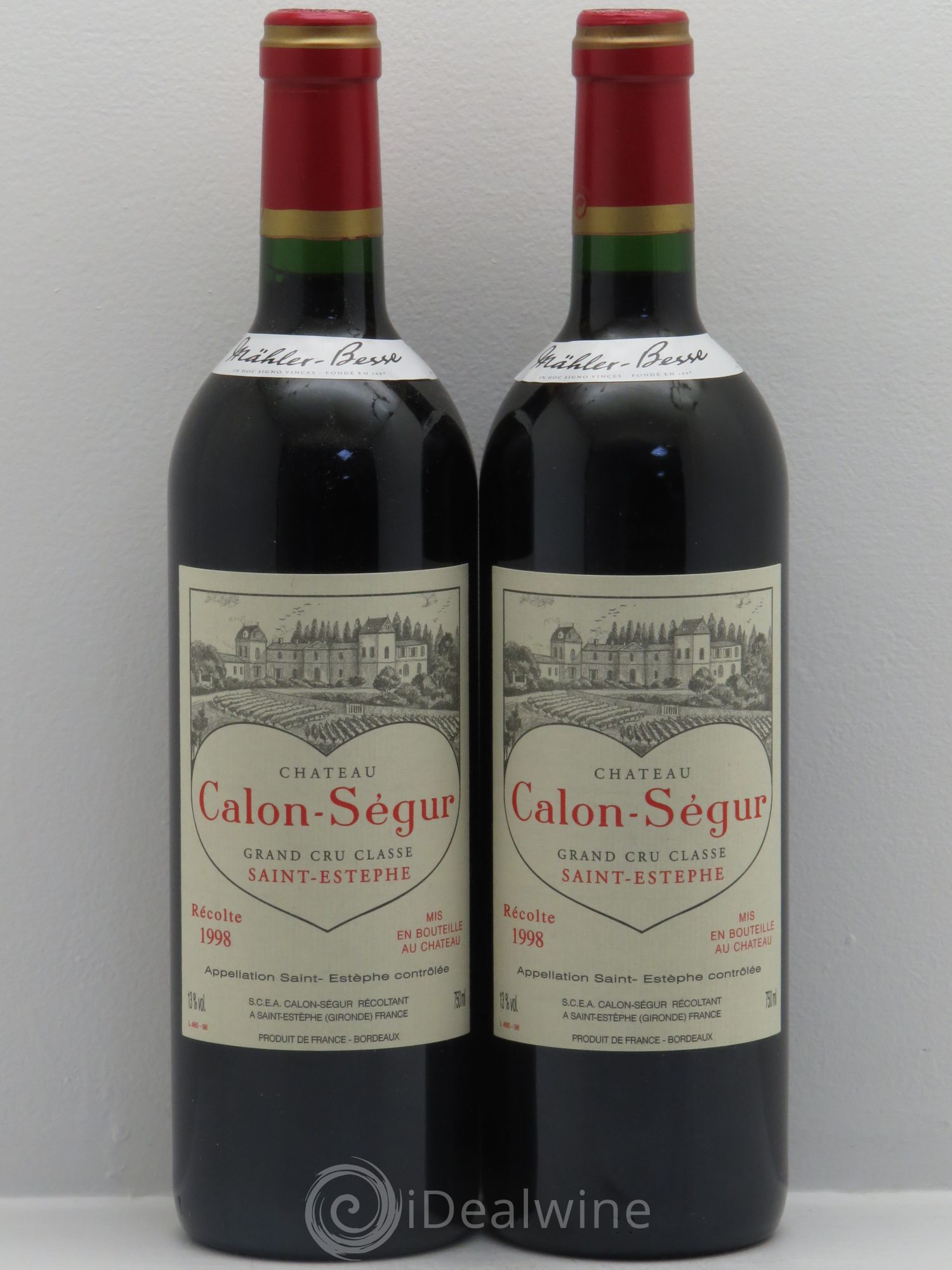 Château Calon Ségur 3ème Grand Cru Classé 1998 - Lot de 2 bouteilles - 0