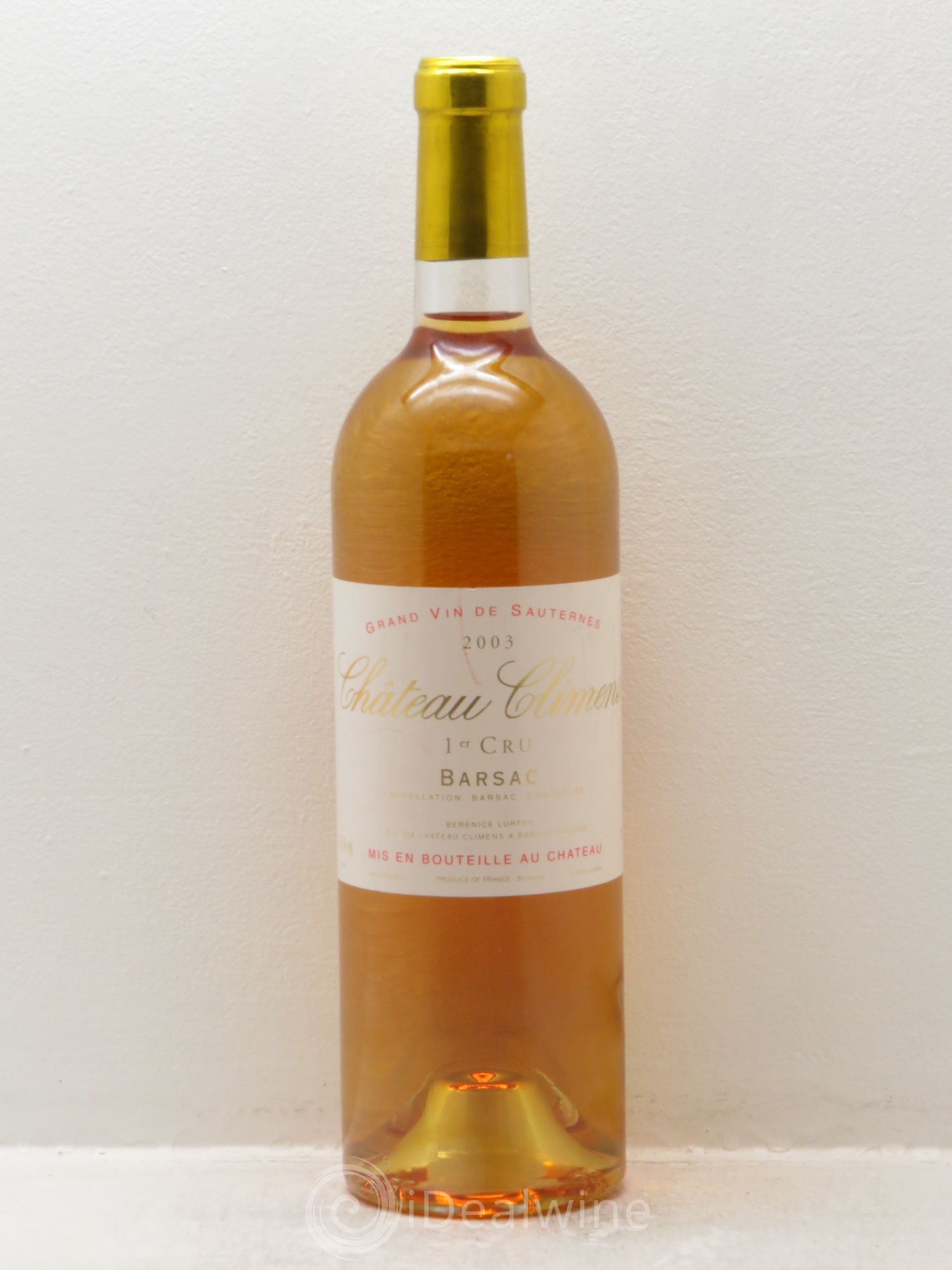 Château Climens 1er Grand Cru Classé 2003 - Lot de 1 bouteille - 0