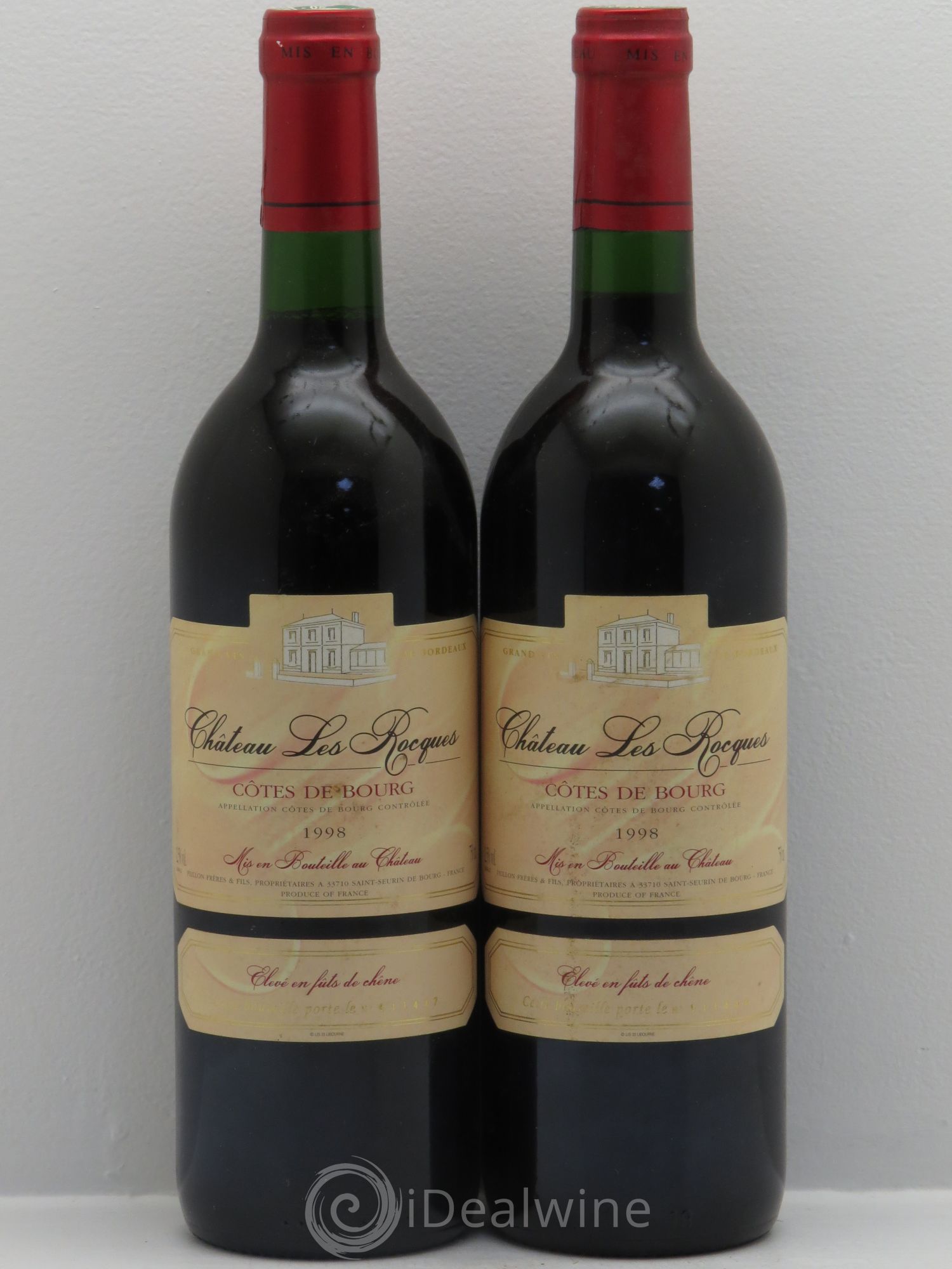Côtes de Bourg Château Les Rocques 1998 - Lot de 2 bouteilles - 0