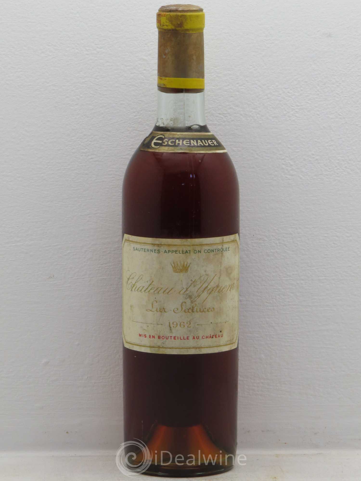 Château d' Yquem 1er Cru Classé Supérieur Collerette Eschenauer 1962 - Lotto di 1 bottiglia - 0