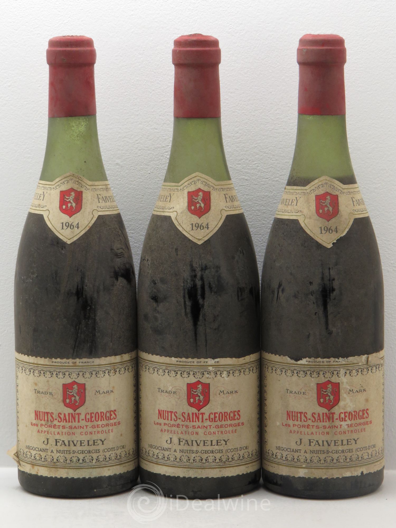 Nuits-Saint-Georges 1er Cru Les Porêts Saint-Georges Faiveley 1964 - Lot de 3 bouteilles - 0