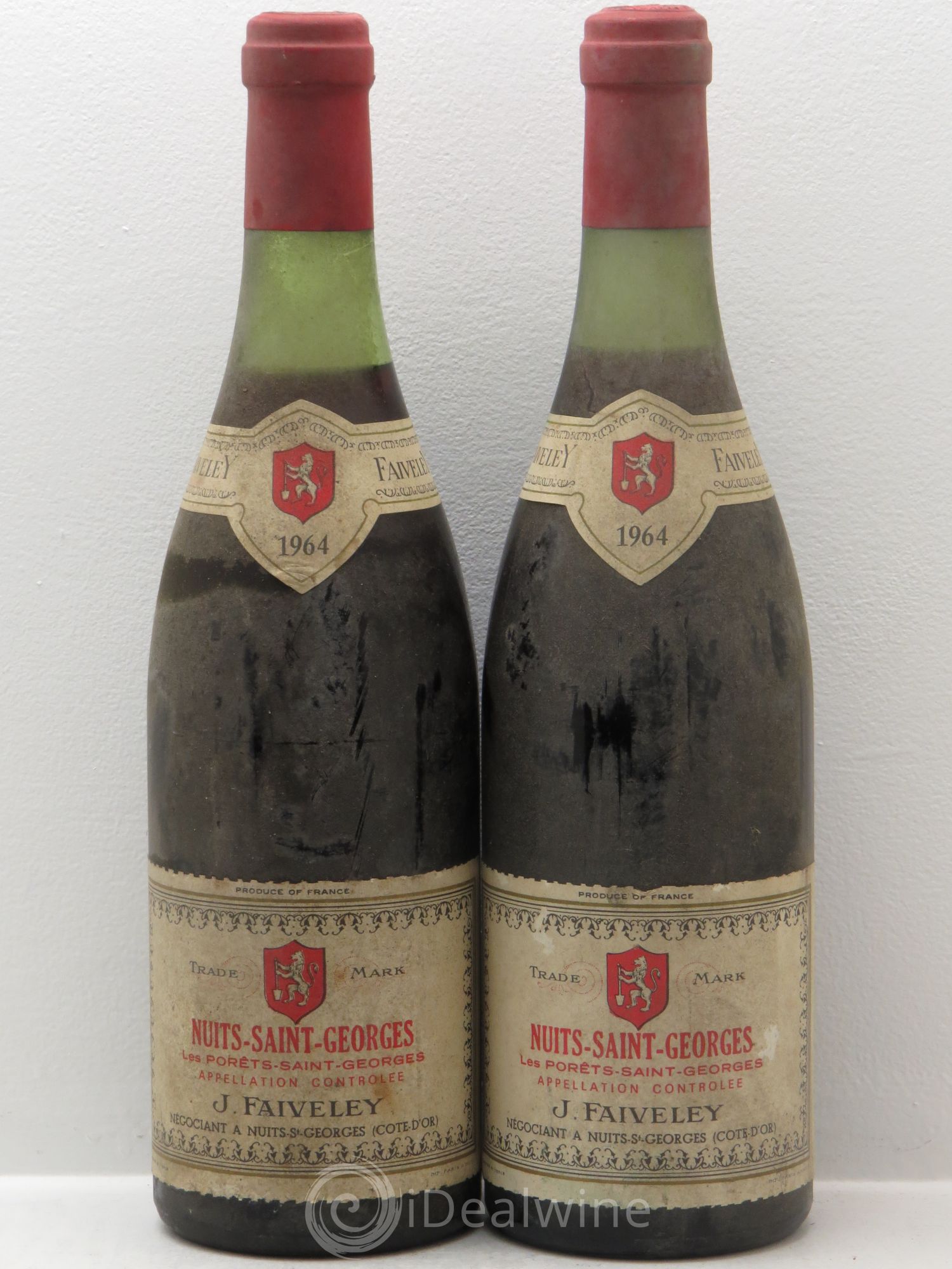 Nuits-Saint-Georges 1er Cru Les Porêts Saint-Georges Faiveley 1964 - Lot de 2 bouteilles - 0