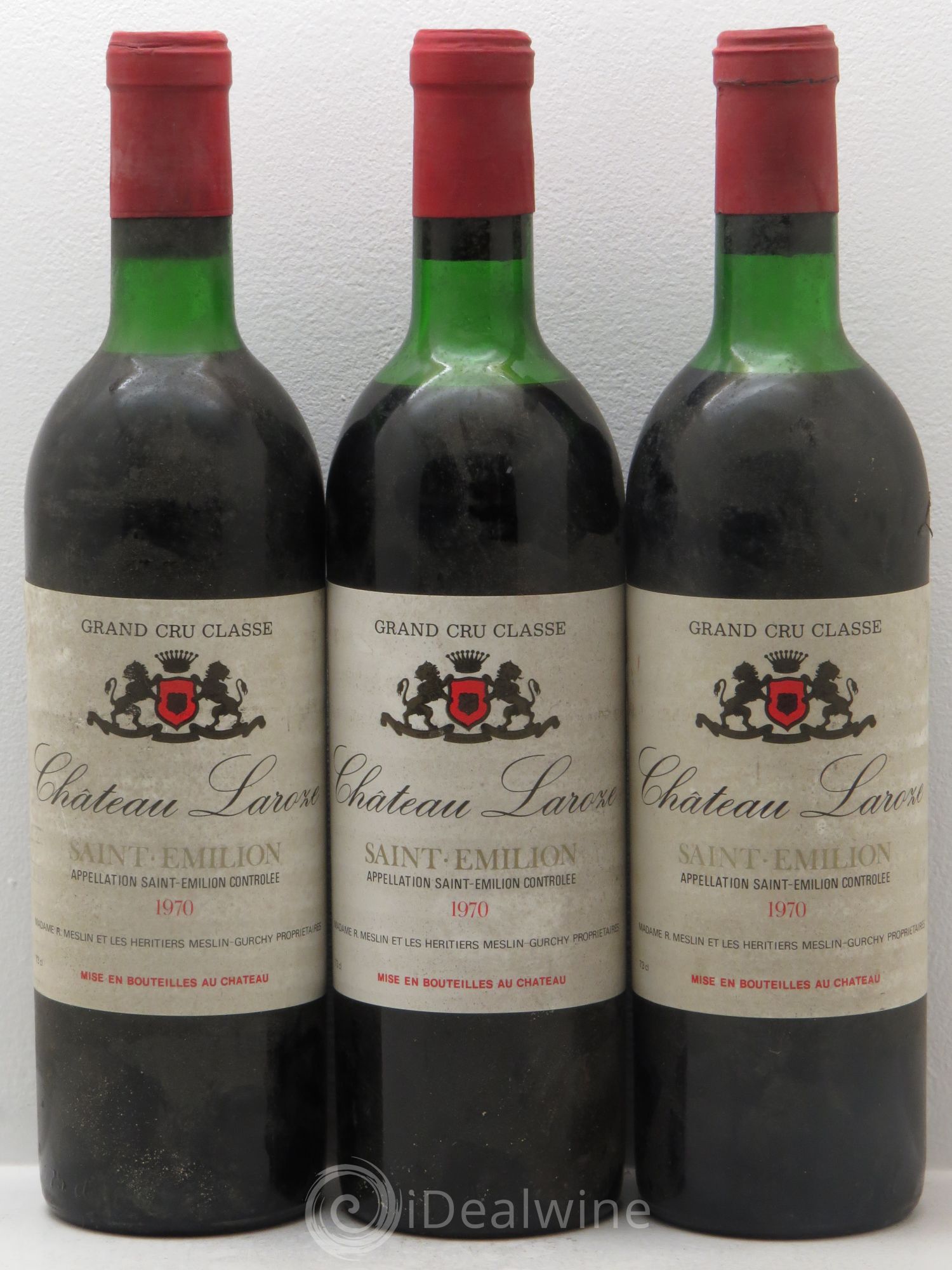 Château Laroze Grand Cru Classé 1970 - Lot de 3 bouteilles - 0