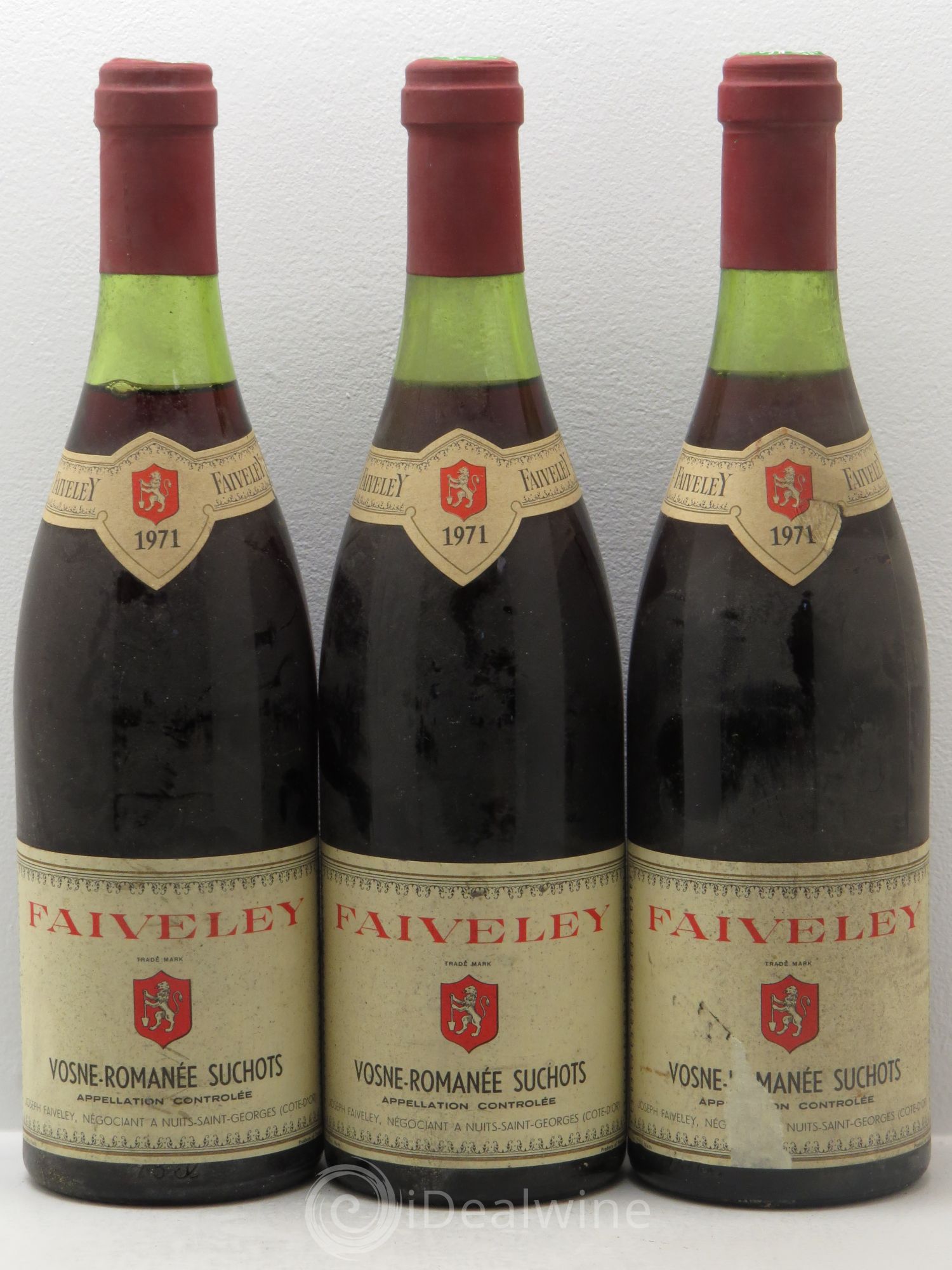 Vosne-Romanée Les Suchots - Joseph Faiveley 1971 - Posten von 3 Flaschen - 0