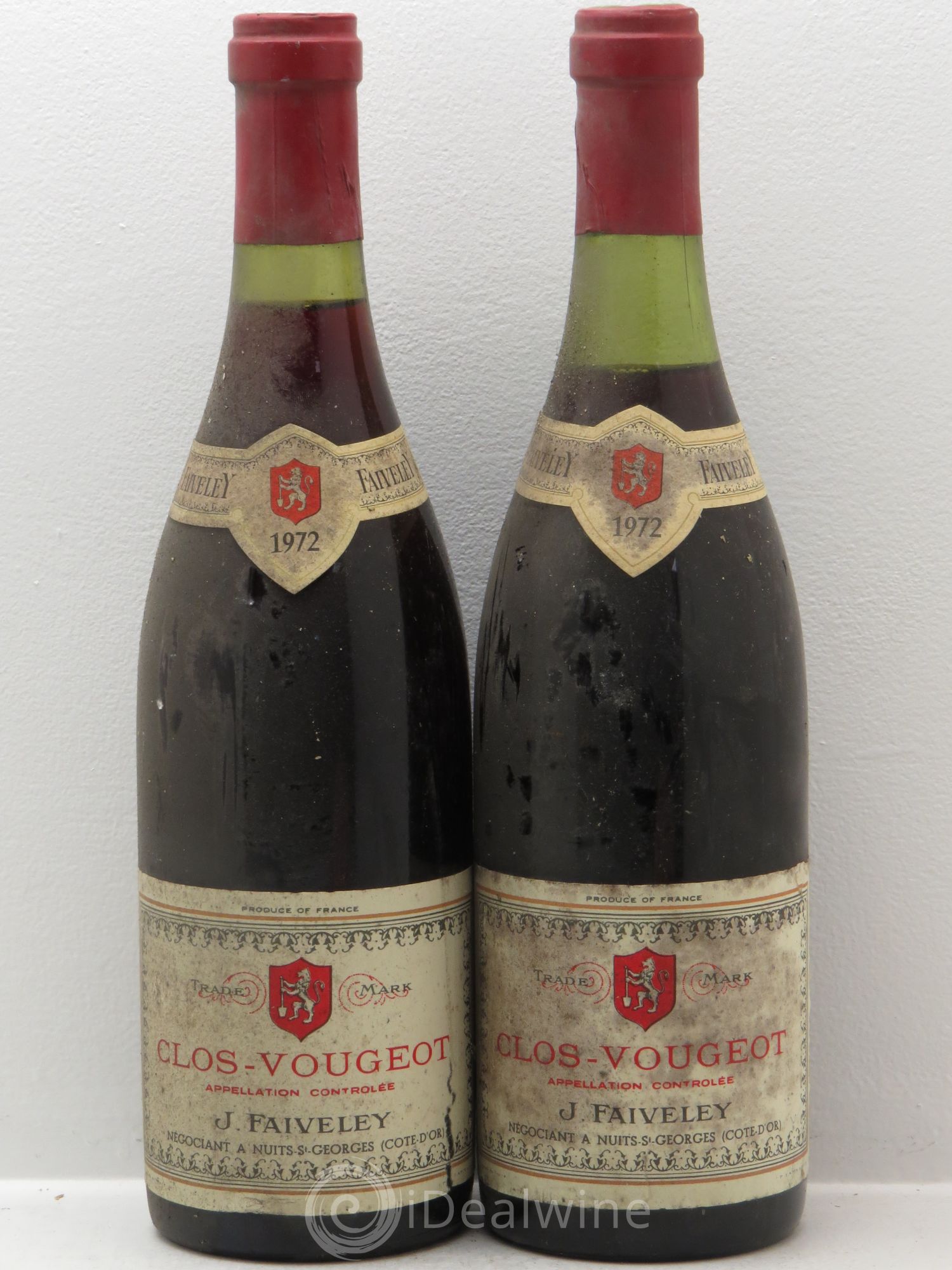 Clos de Vougeot Grand Cru Faiveley 1972 - Lot de 2 bouteilles - 0