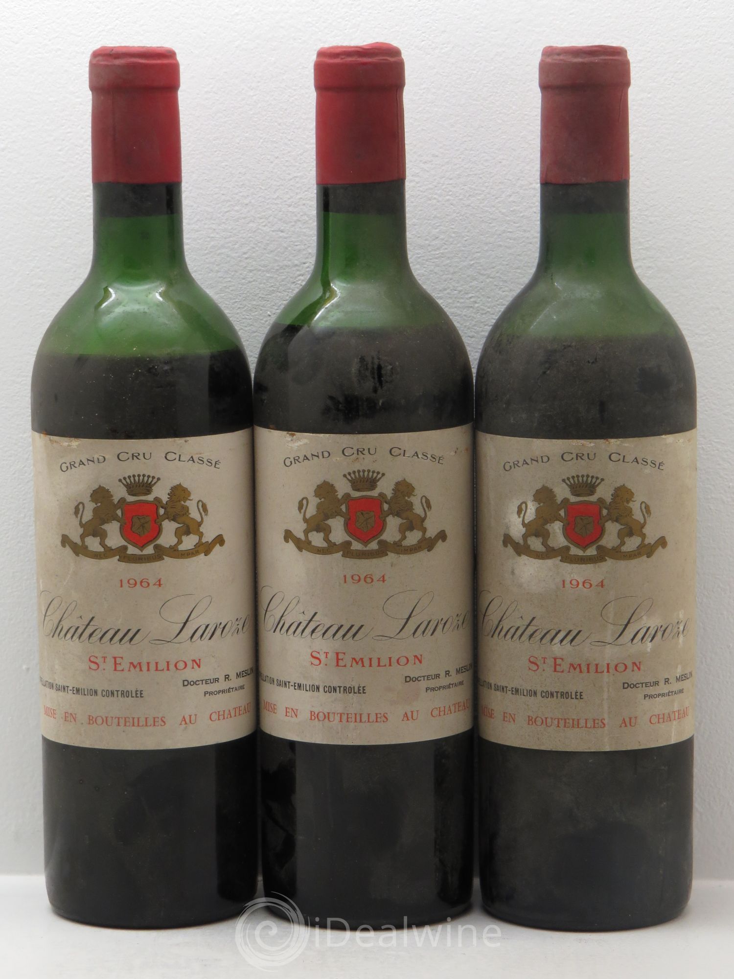 Château Laroze Grand Cru Classé (sans prix de réserve) 1964 - Lot de 3 bouteilles - 0