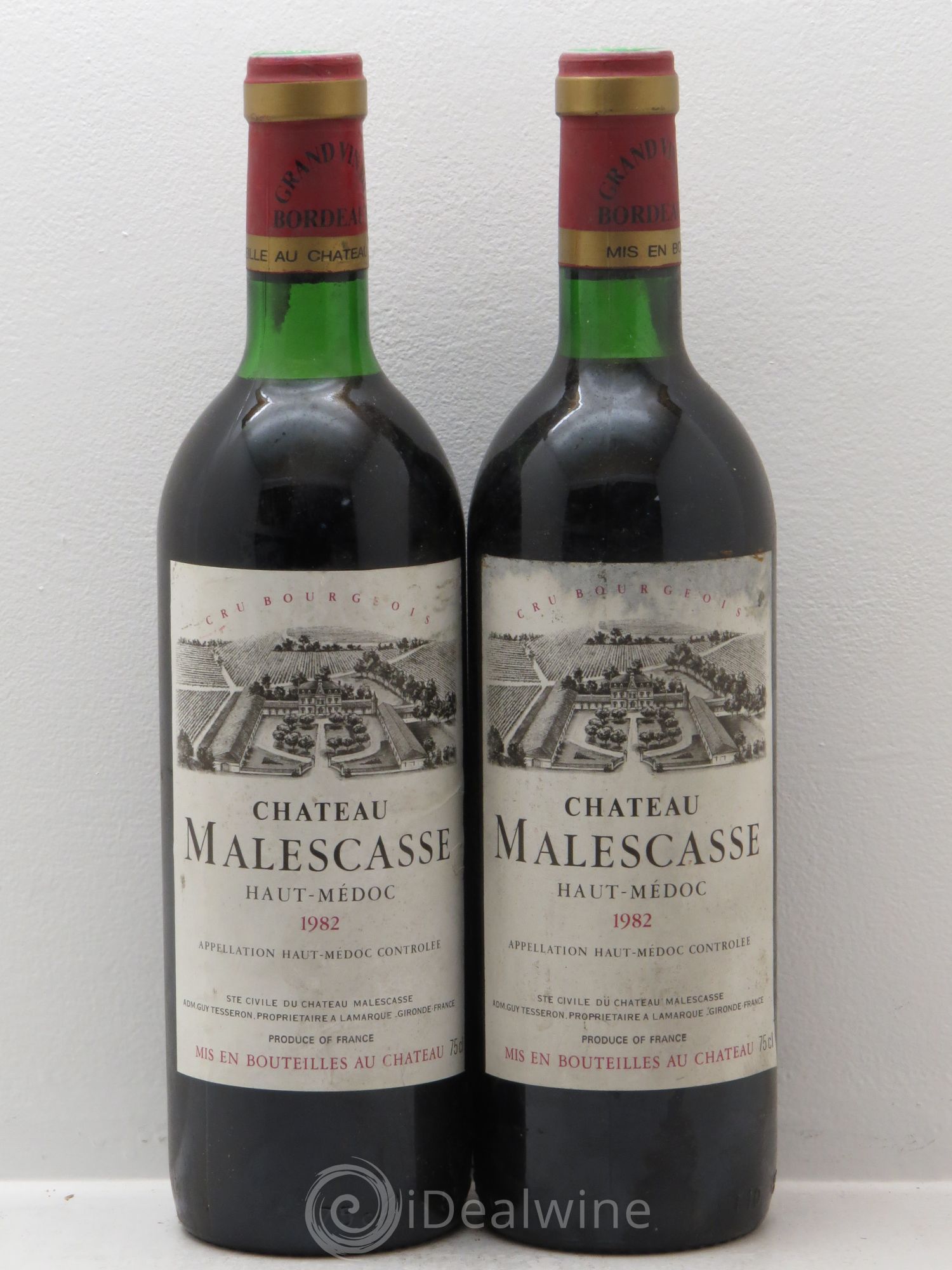 Château Malescasse Cru Bourgeois Exceptionnel 1982 - Lot de 2 bouteilles - 0