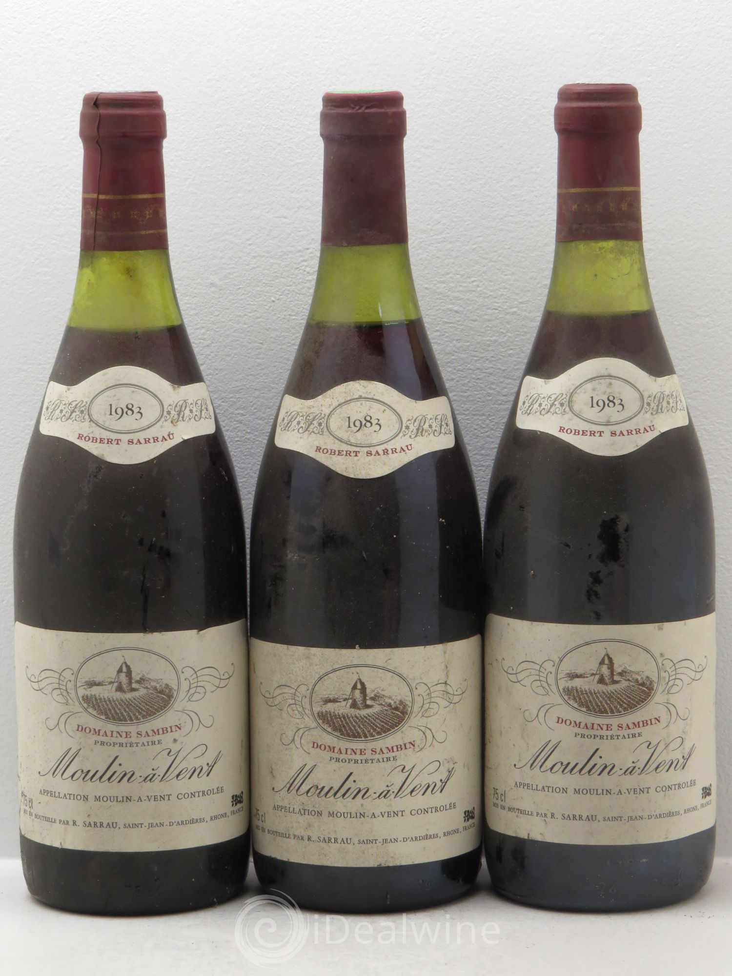 Moulin-à-Vent Robert Sarrau - Domaine Sambin 1983 - Posten von 3 Flaschen - 0