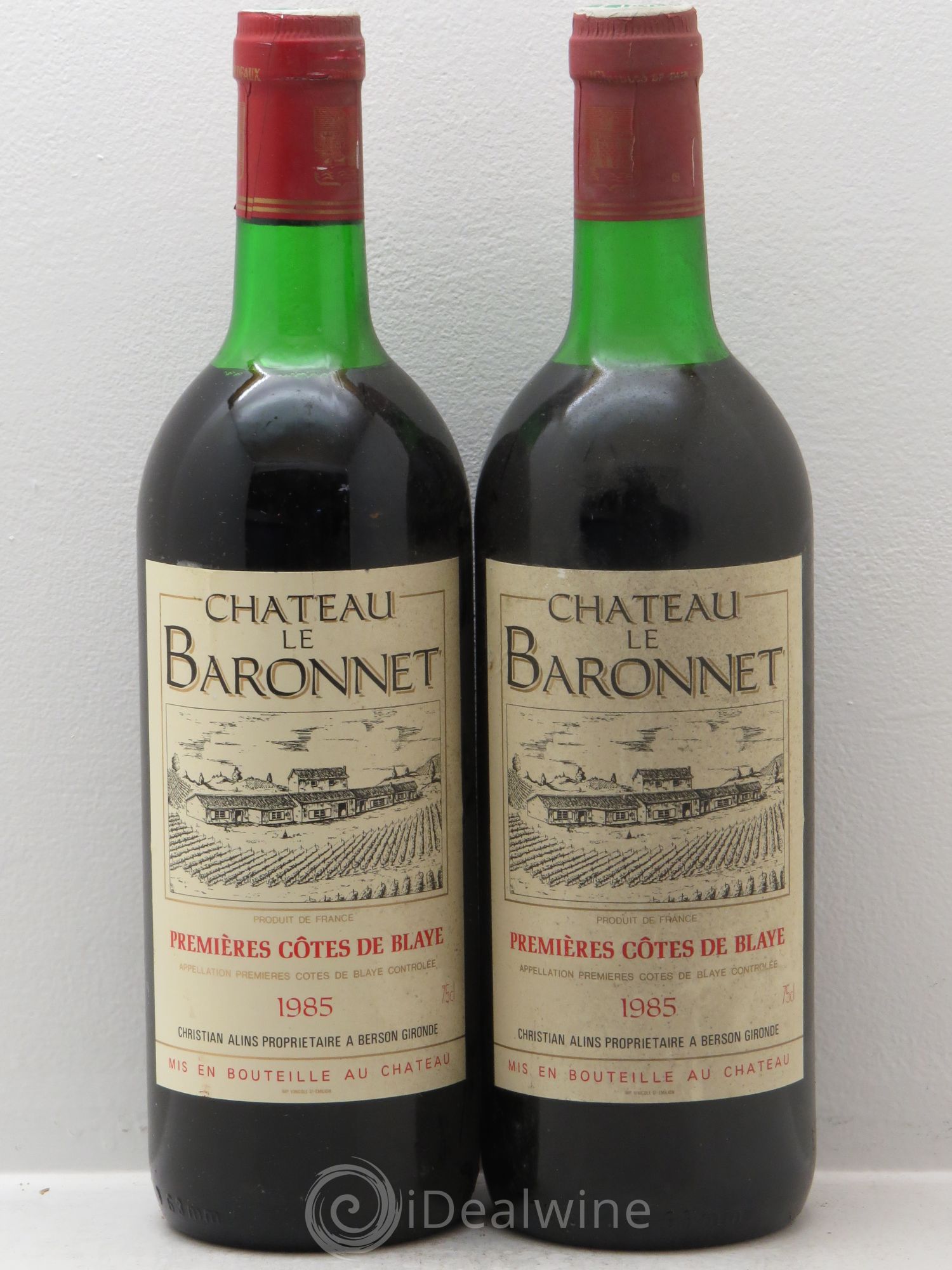 Premières-Côtes-de-Blaye (Blaye-Côtes-de-Bordeaux) Château Le Baronnet 1985 - Lot de 2 bouteilles - 0