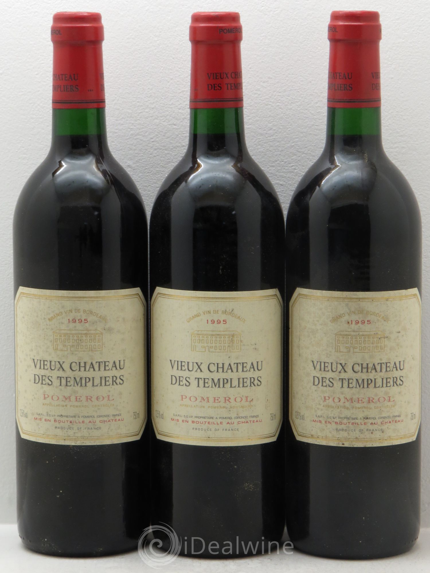 Pomerol Vieux Château des Templiers 1995 - Lot de 3 bouteilles - 0