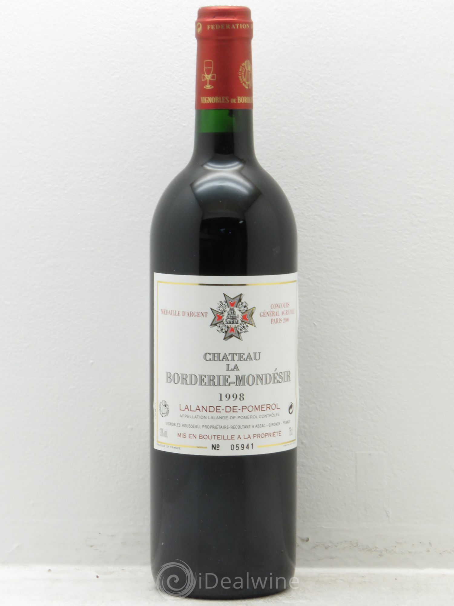 Bordeaux Château La Borderie Mondésir Rousseau Lalande de Pomerol 1998 - Posten von 6 Flaschen - 0