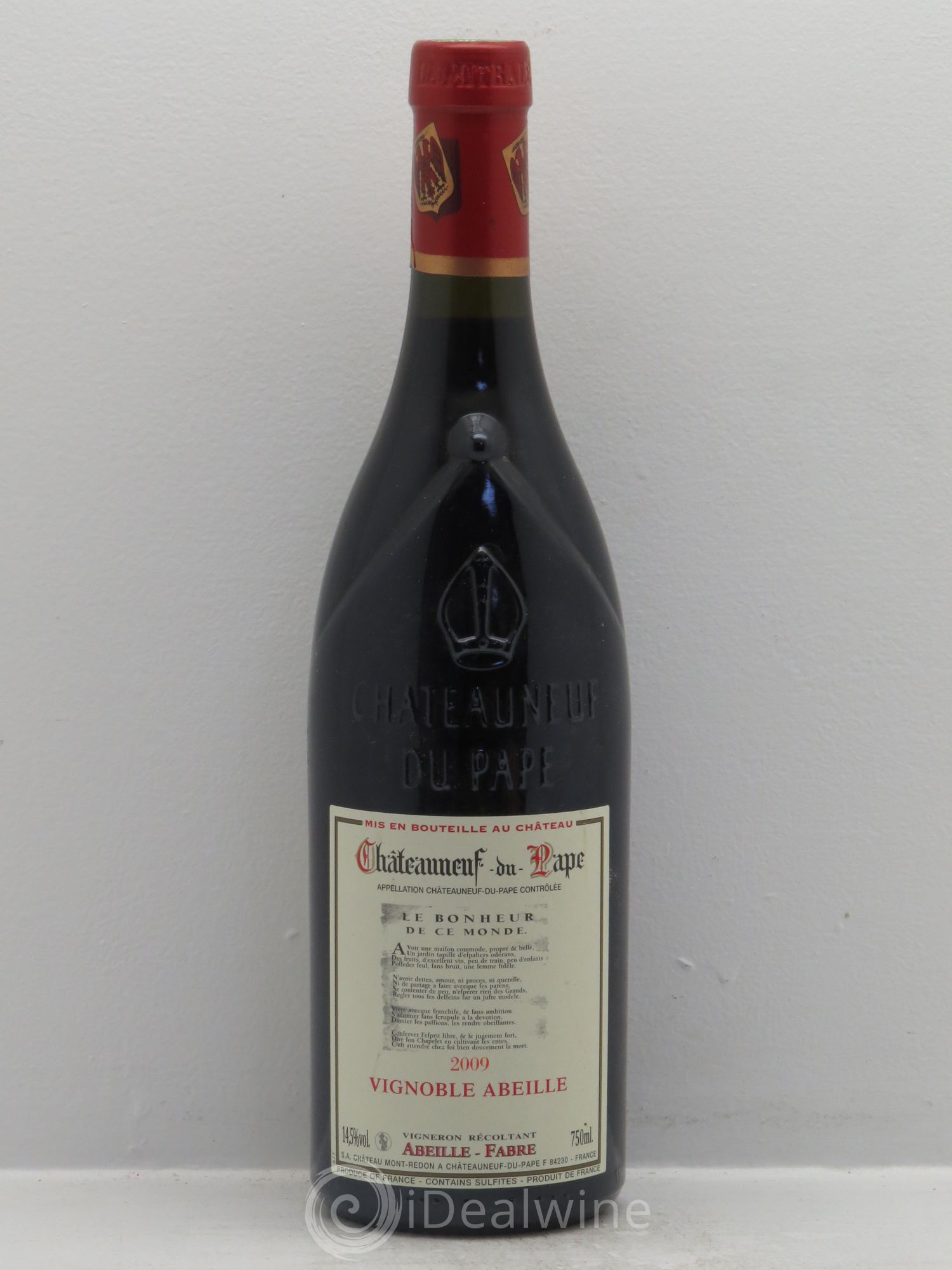 Châteauneuf-du-Pape Le Bonheur de ce Monde - Domaine Abeille 2009 - Posten von 1 Flasche - 0