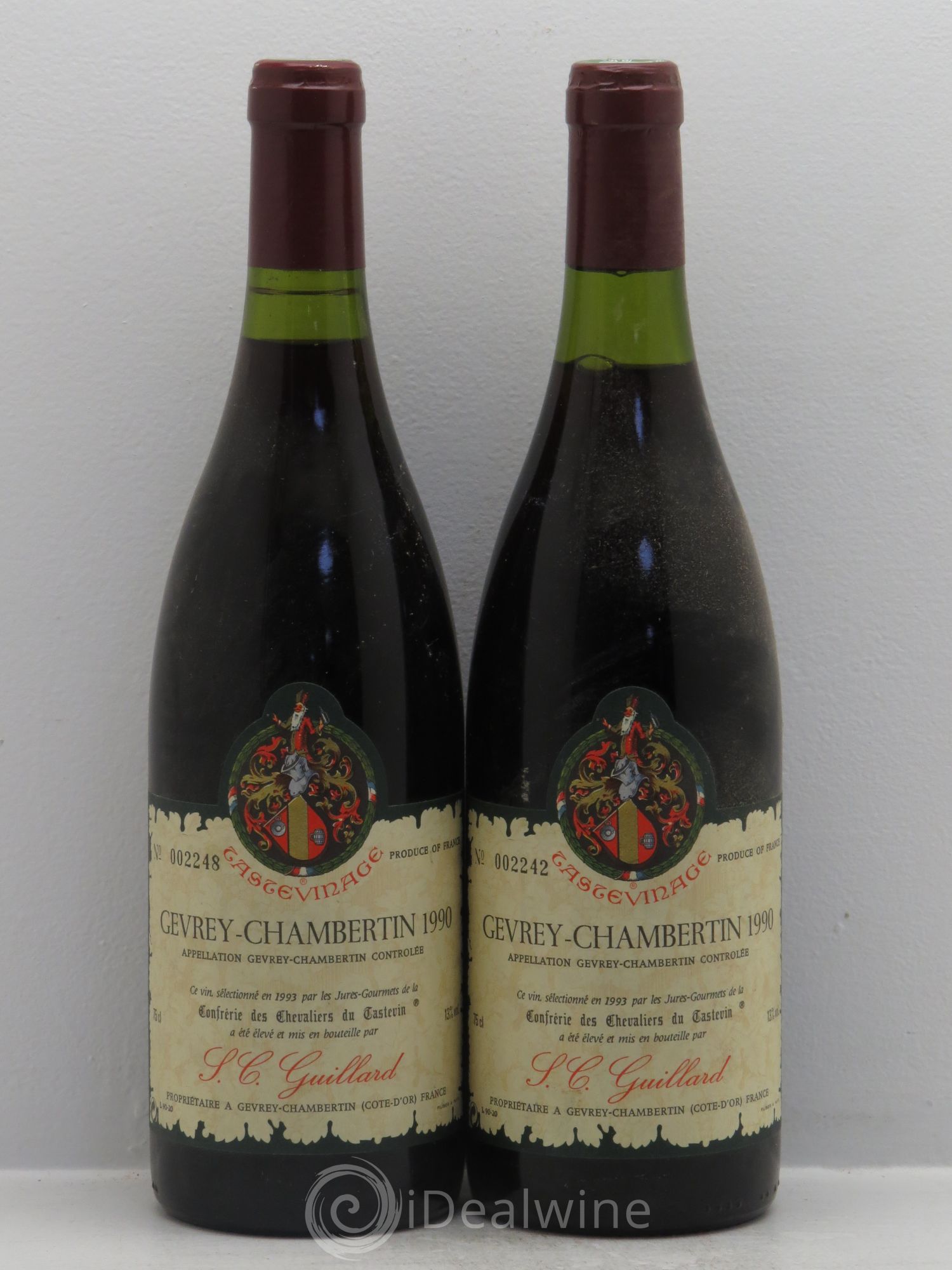 Gevrey-Chambertin Domaine Guillard 1990 - Posten von 2 Flaschen - 0