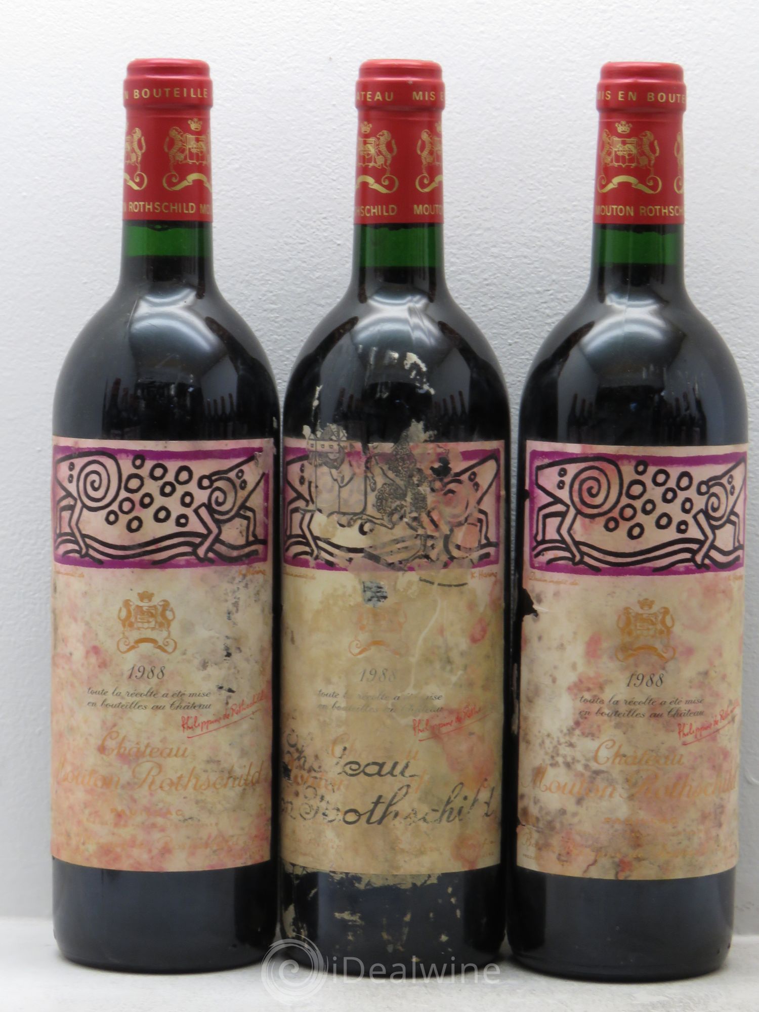 Château Mouton Rothschild 1er Grand Cru Classé 1988 - Lot de 12 bouteilles - 1