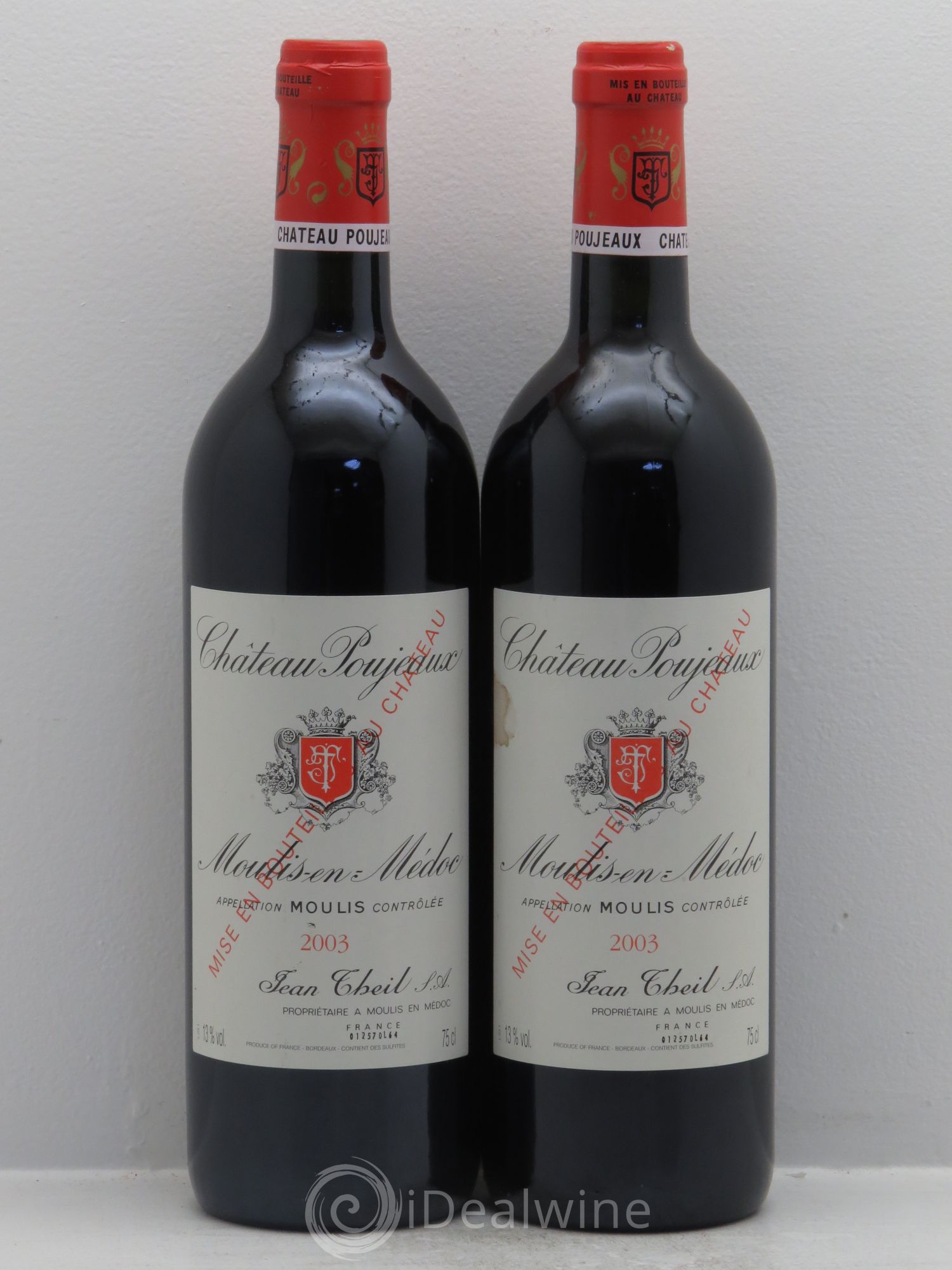 Château Poujeaux 2003 - Lot de 2 bouteilles - 0