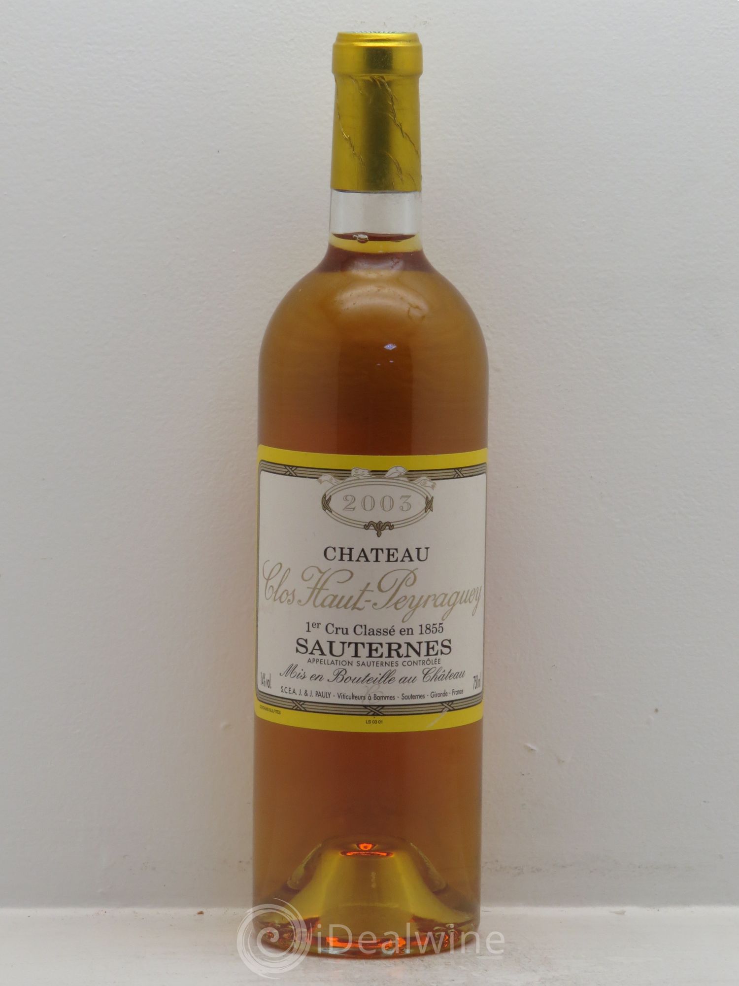 Clos Haut-Peyraguey 1er Grand Cru Classé 2003 - Lotto di 1 bottiglia - 0