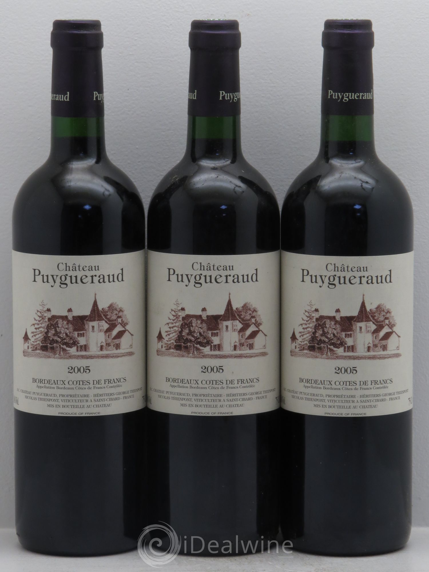 Château Puygueraud (sans prix de réserve) 2005 - Lot de 3 bouteilles - 0