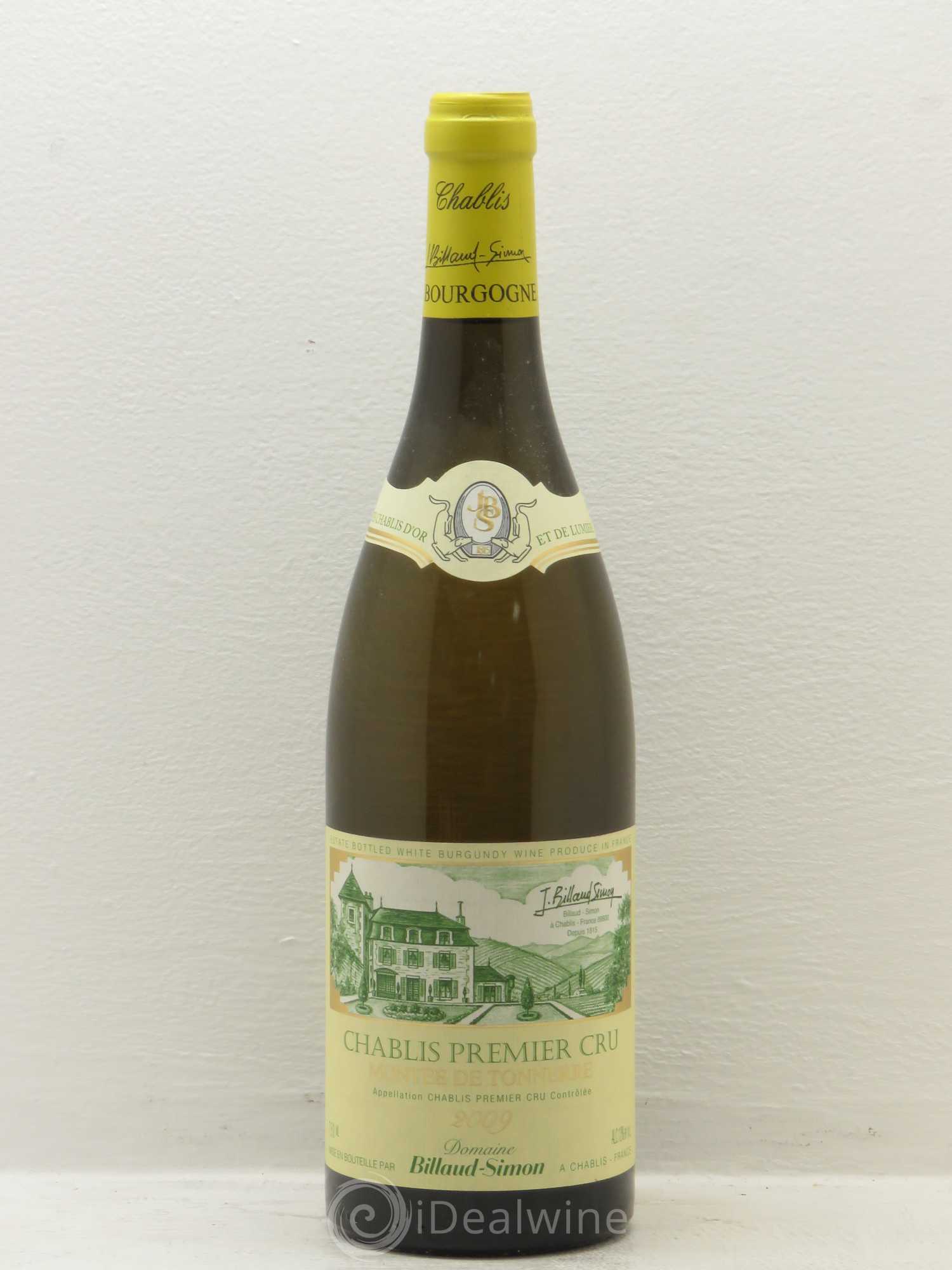 Chablis 1er Cru Montée de Tonnerre Billaud-Simon (Domaine) 2009 - Lot de 1 bouteille - 0