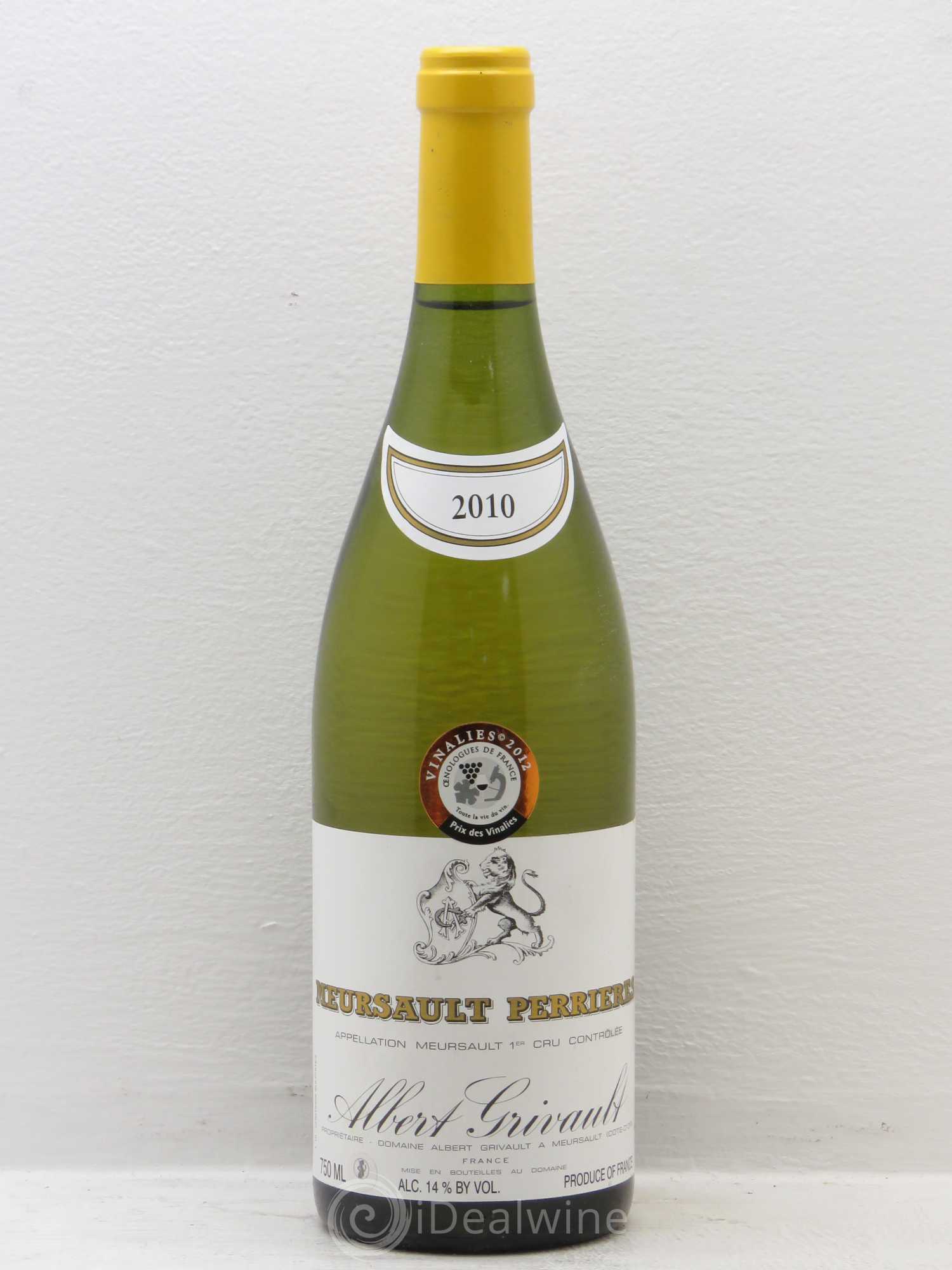 Meursault 1er Cru Perrières Albert Grivault 2010 - Lot de 1 bouteille - 0