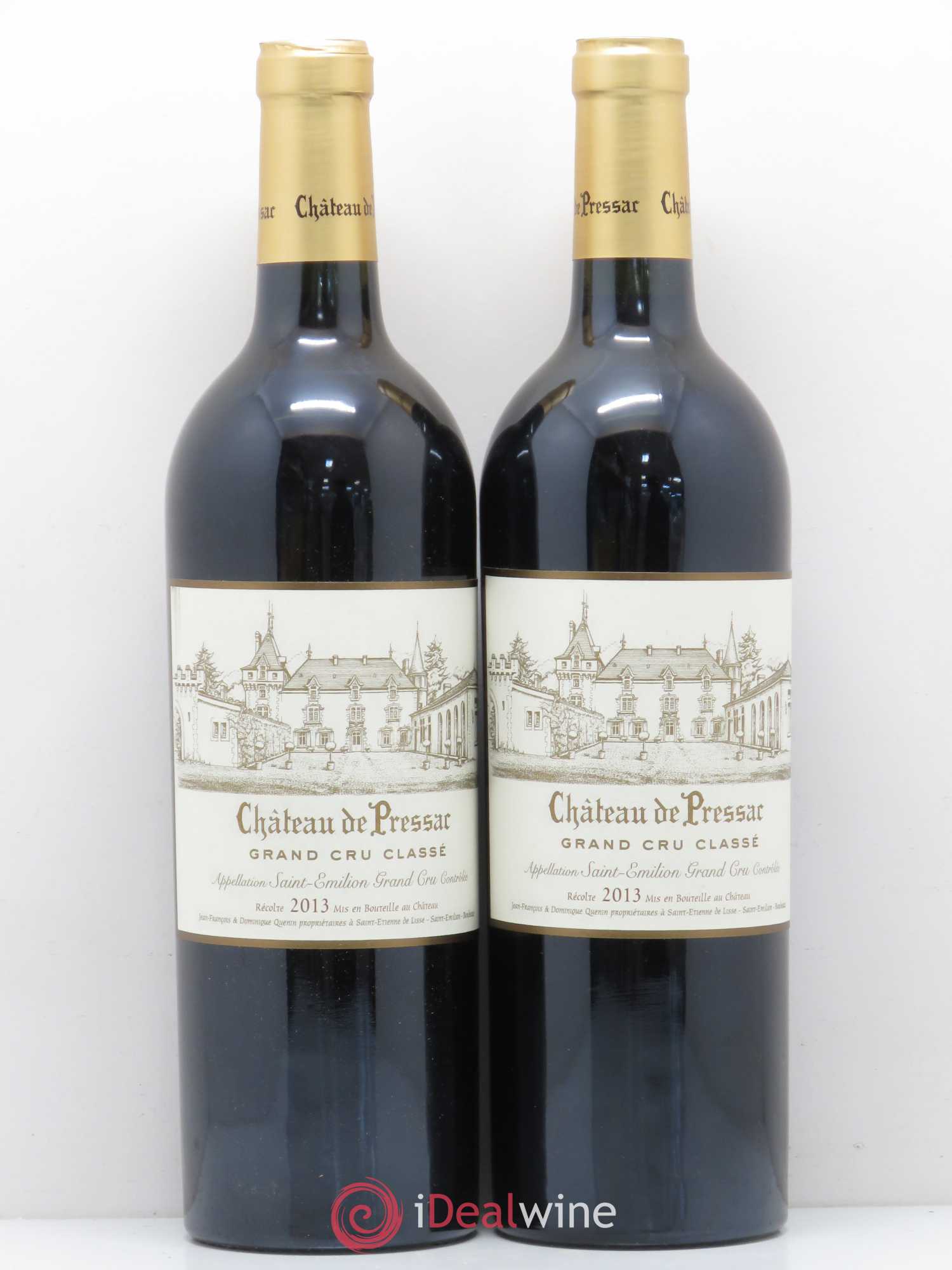 Château de Pressac Grand Cru Classé (sans prix de réserve) 2013 - Lot de 2 bouteilles - 0