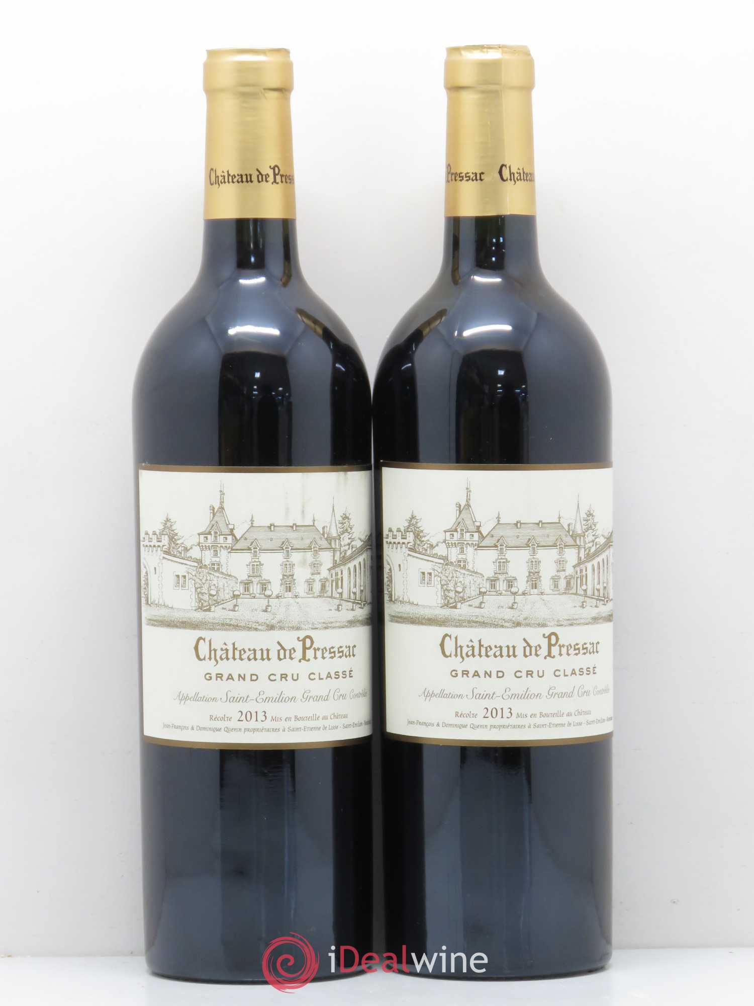 Château de Pressac Grand Cru Classé (sans prix de réserve) 2013 - Lot de 2 bouteilles - 0