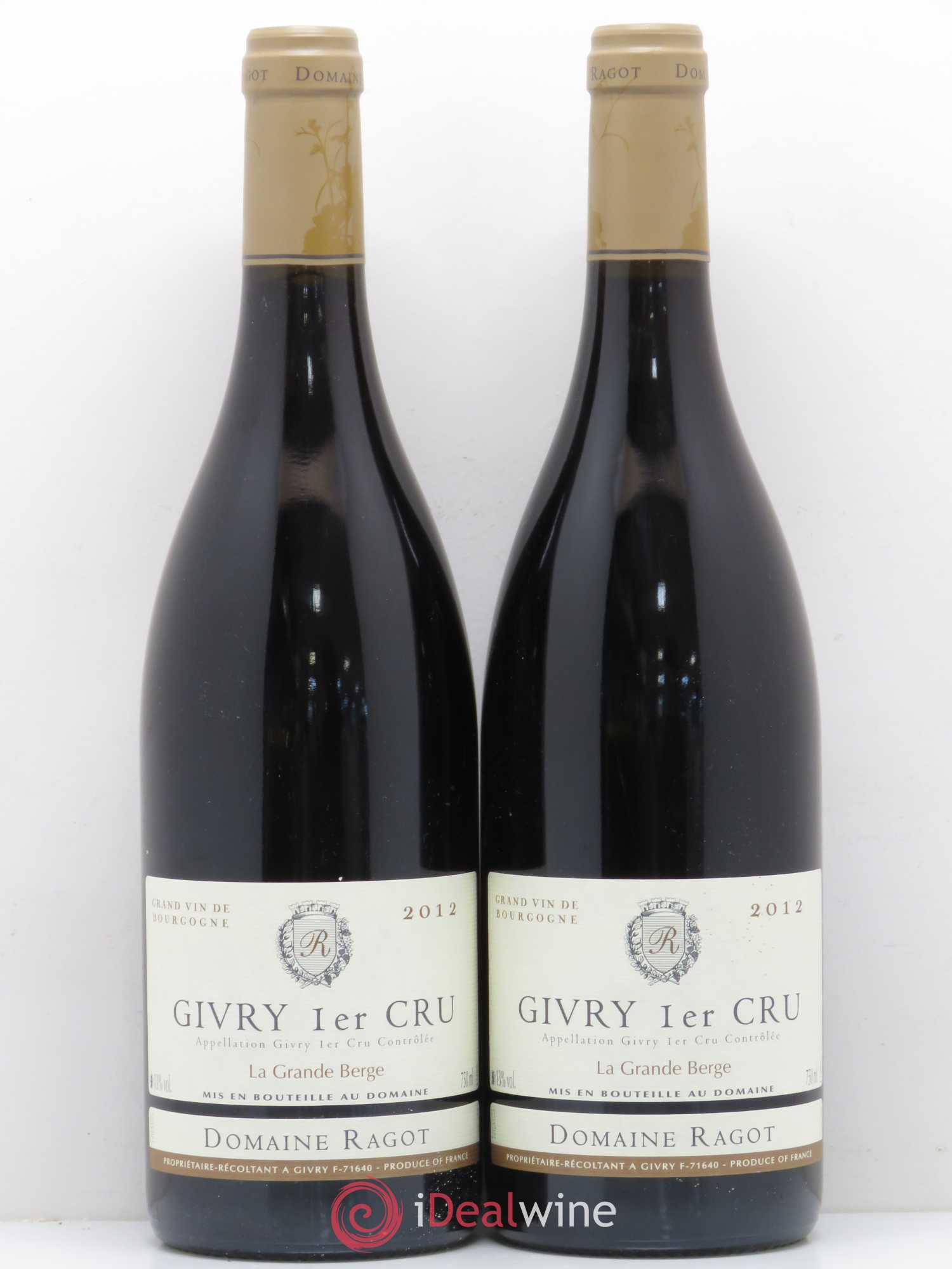 Givry 1er Cru La Grande Berge Ragot (Domaine) 2012 - Lot de 2 bouteilles - 0
