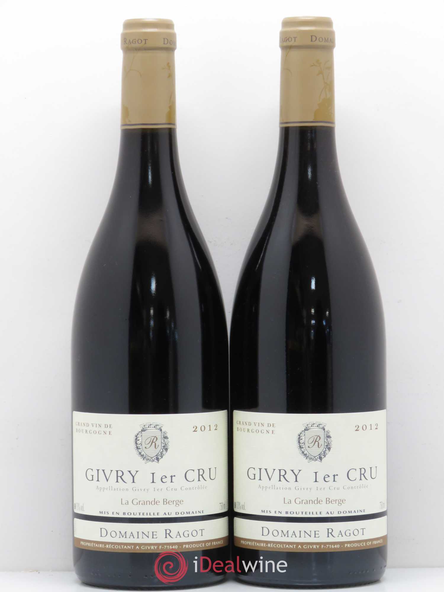 Givry 1er Cru La Grande Berge Ragot (Domaine) 2012 - Lot de 2 bouteilles - 0