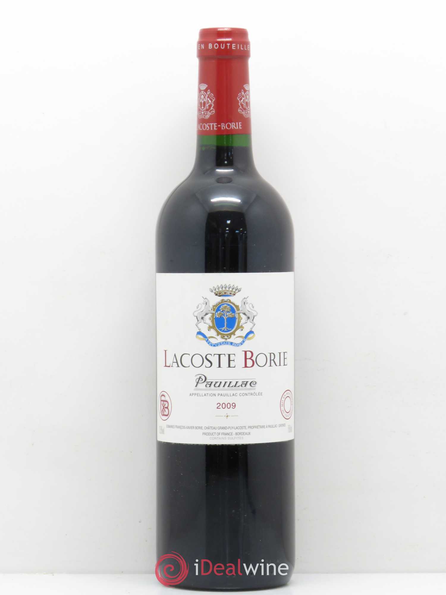 Lacoste Borie 2009 - Lot de 1 bouteille - 0