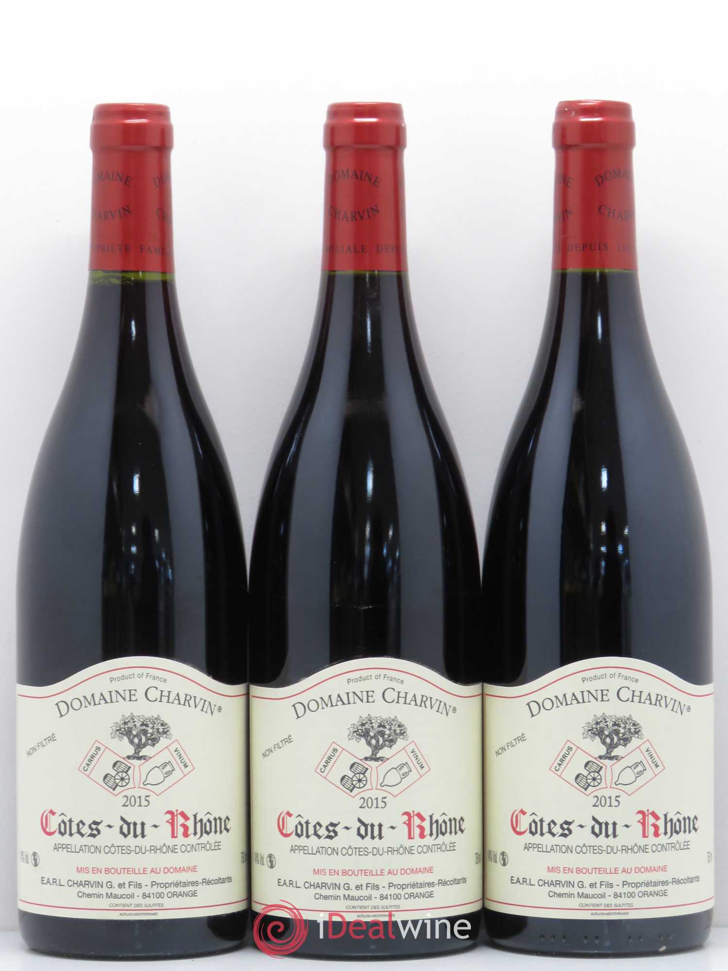Côtes-du-Rhône Charvin (Domaine) 2015 - Lot de 3 bouteilles - 0