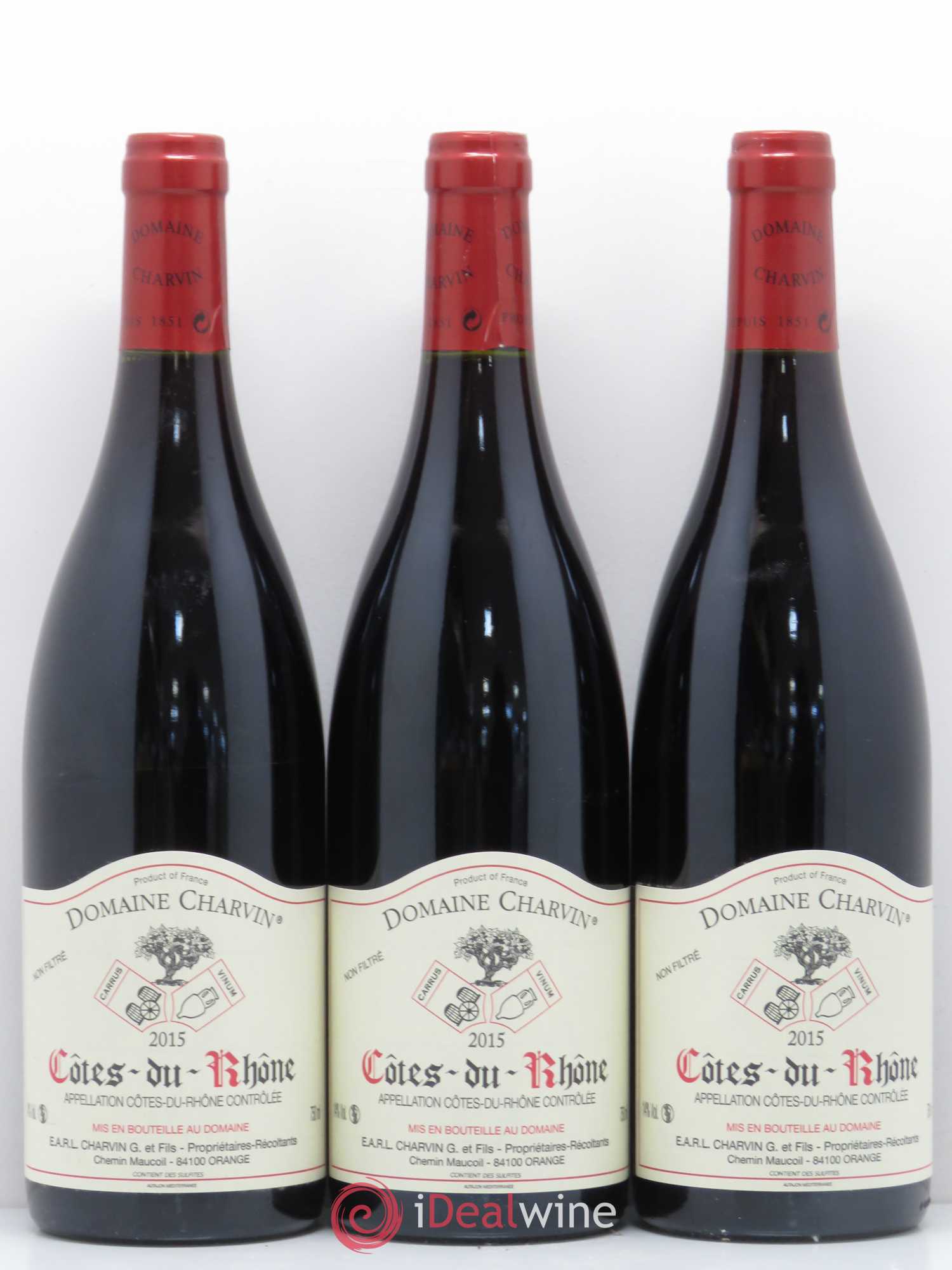 Côtes-du-Rhône Charvin (Domaine) 2015 - Lot de 3 bouteilles - 0