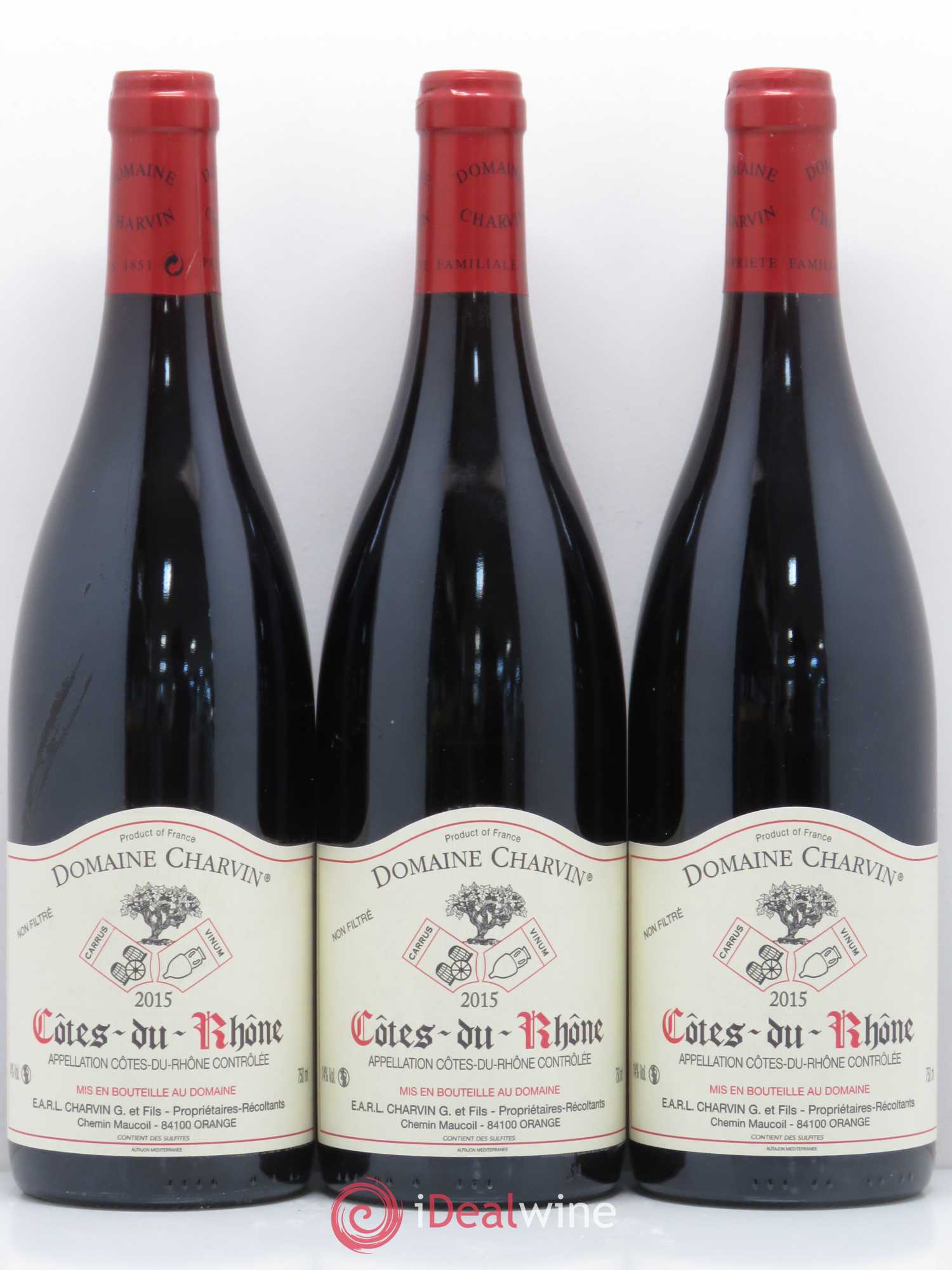 Côtes-du-Rhône Charvin (Domaine) 2015 - Lot de 3 bouteilles - 0