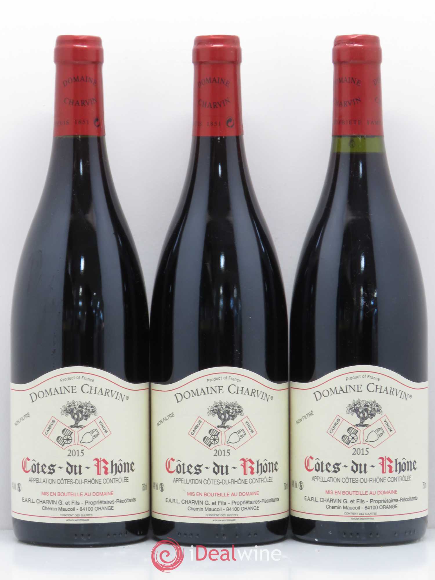Côtes-du-Rhône Charvin (Domaine) 2015 - Lot de 3 bouteilles - 0