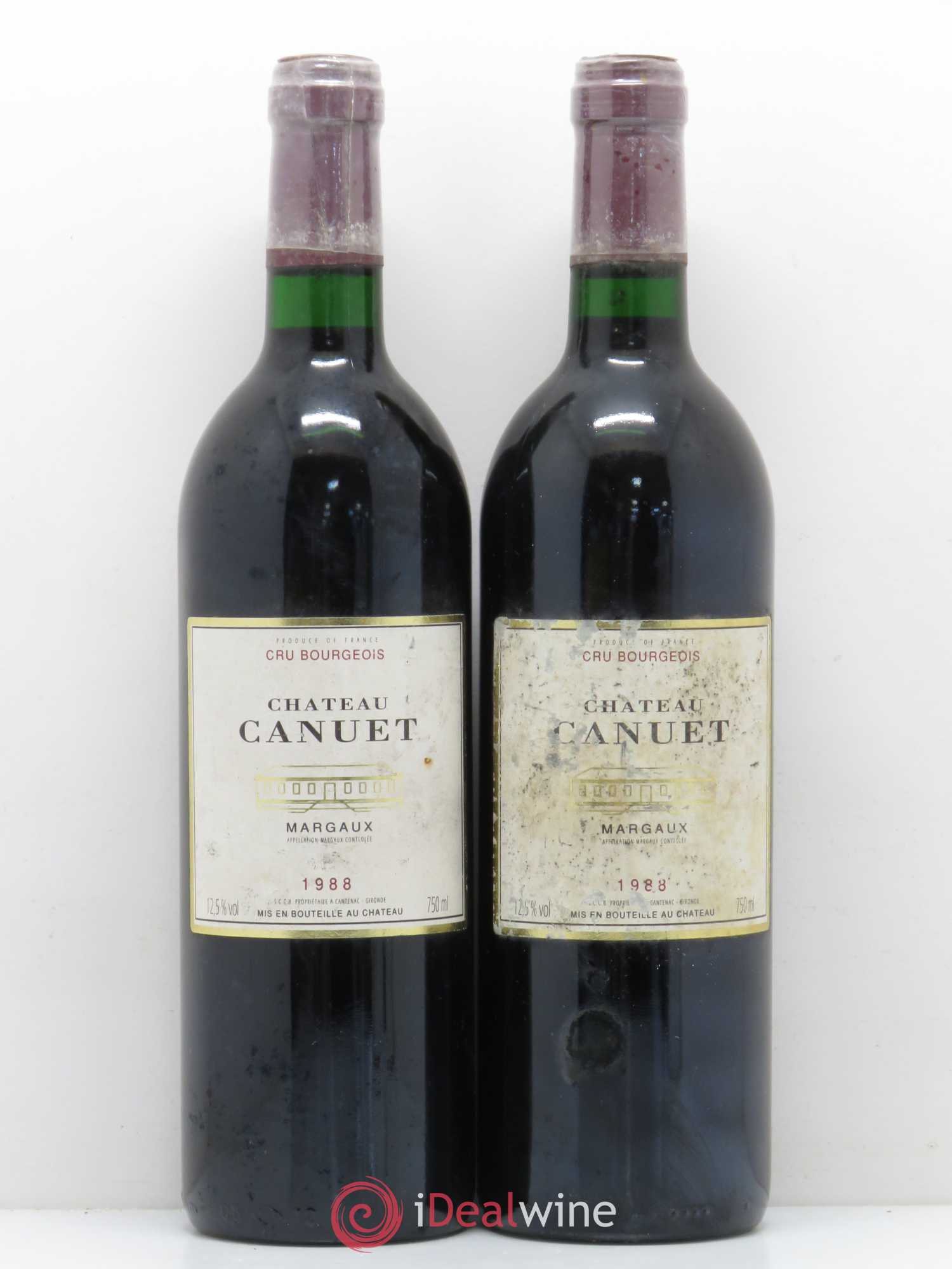 Bordeaux Château Canuet Margaux 1988 - Lot de 2 bouteilles - 0