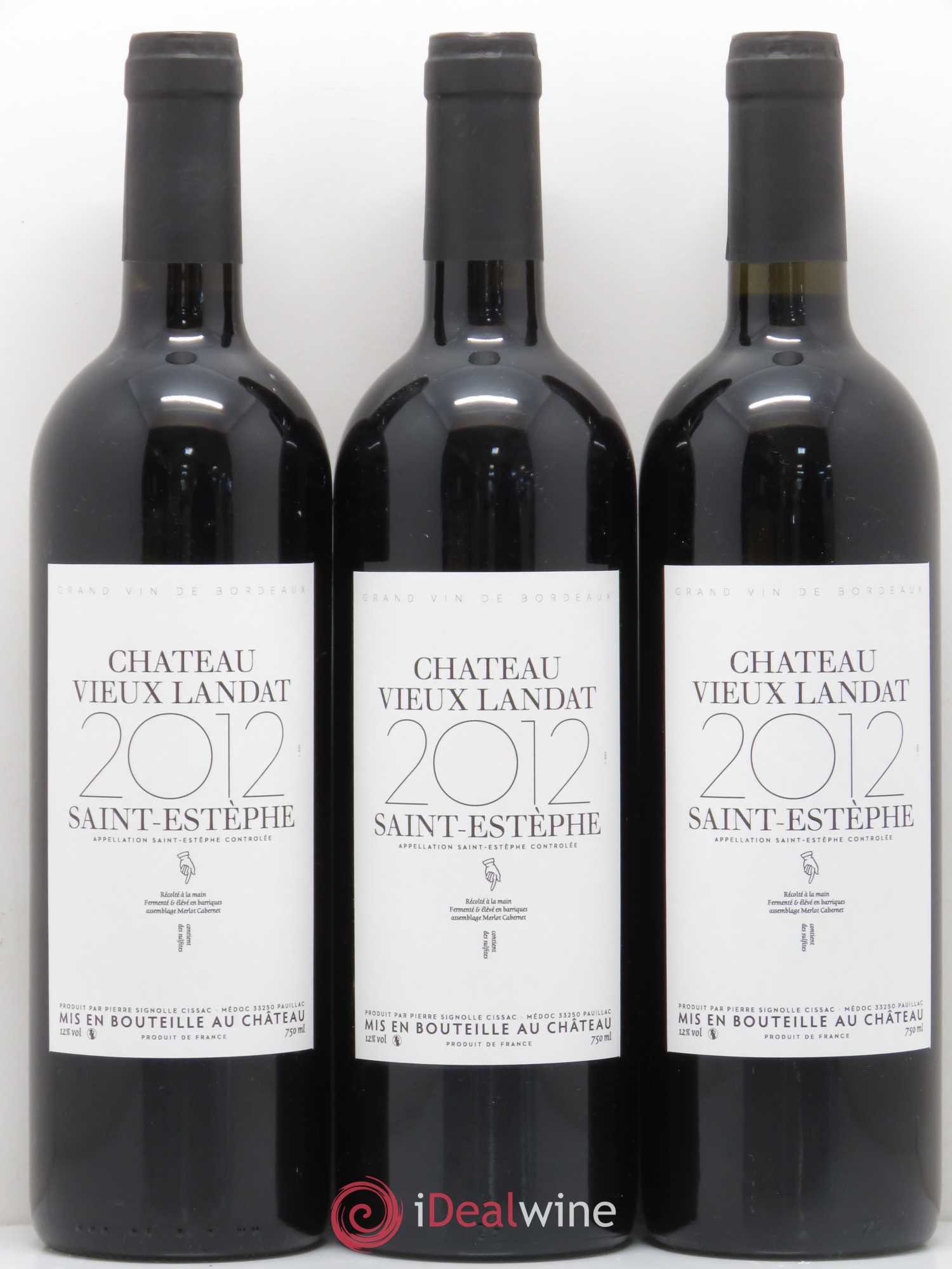 Saint-Estèphe Château Vieux Landat (sans prix de réserve) 2012 - Posten von 3 Flaschen - 0