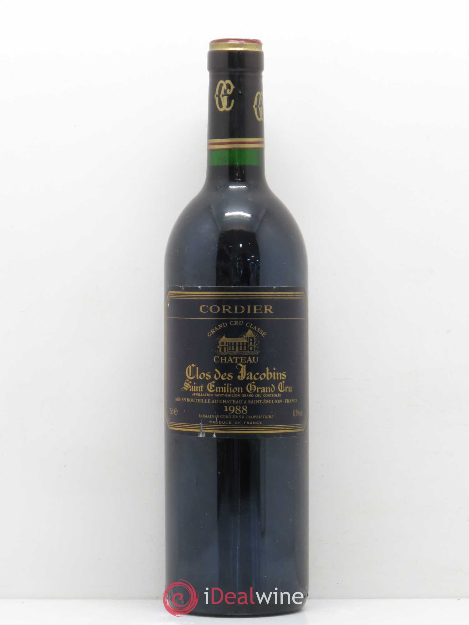 Château Clos des Jacobins Grand Cru Classé 1988 - Lot de 1 bouteille - 0