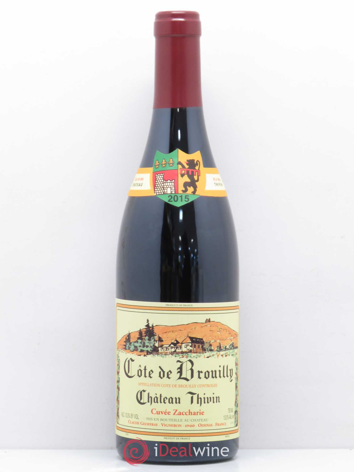 Côte de Brouilly Cuvée Zaccharie Château Thivin 2015 - Lot de 1 bouteille - 0