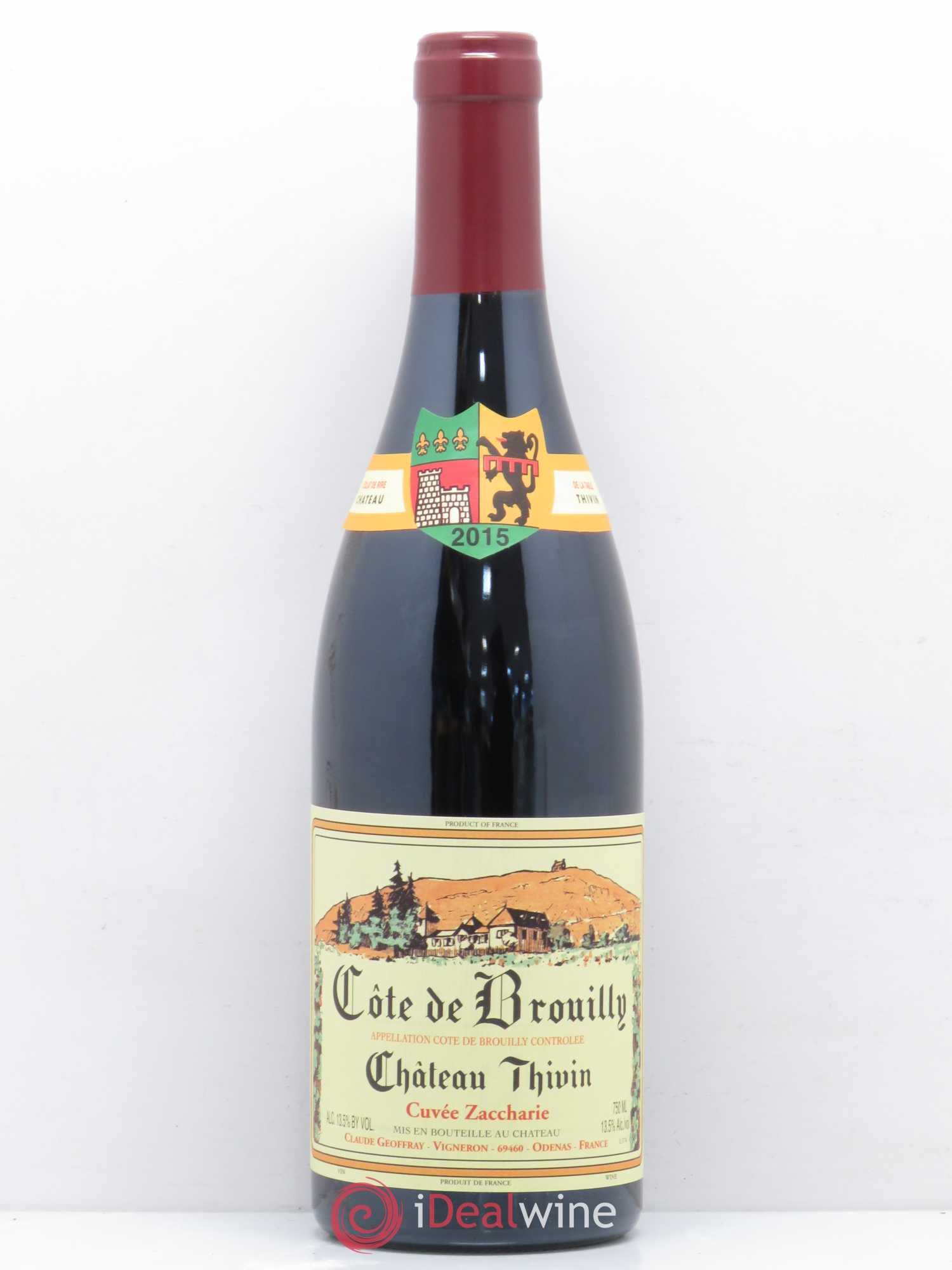 Côte de Brouilly Cuvée Zaccharie Château Thivin 2015 - Lot de 1 bouteille - 0