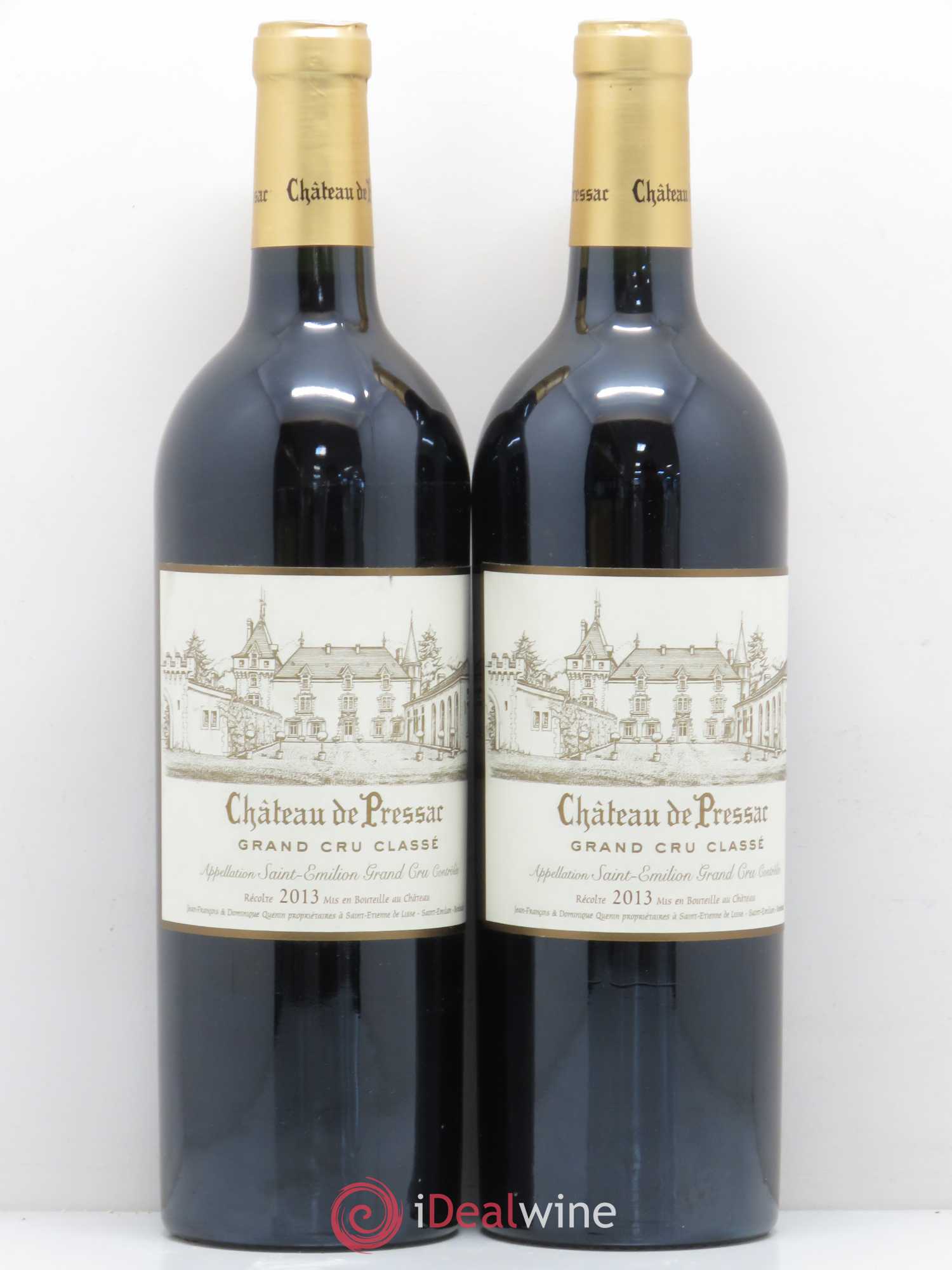 Château de Pressac Grand Cru Classé (sans prix de réserve) 2013 - Lot de 2 bouteilles - 0