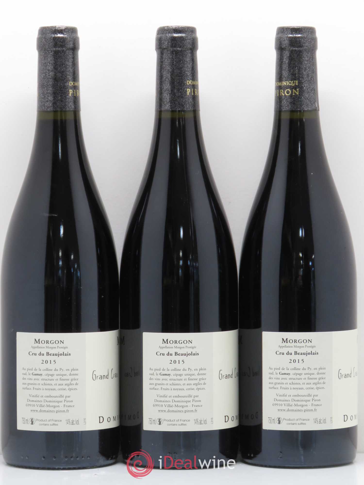 Morgon Grand Cras Dominique Piron (Domaine) 2015 - Lot de 3 bouteilles - 1