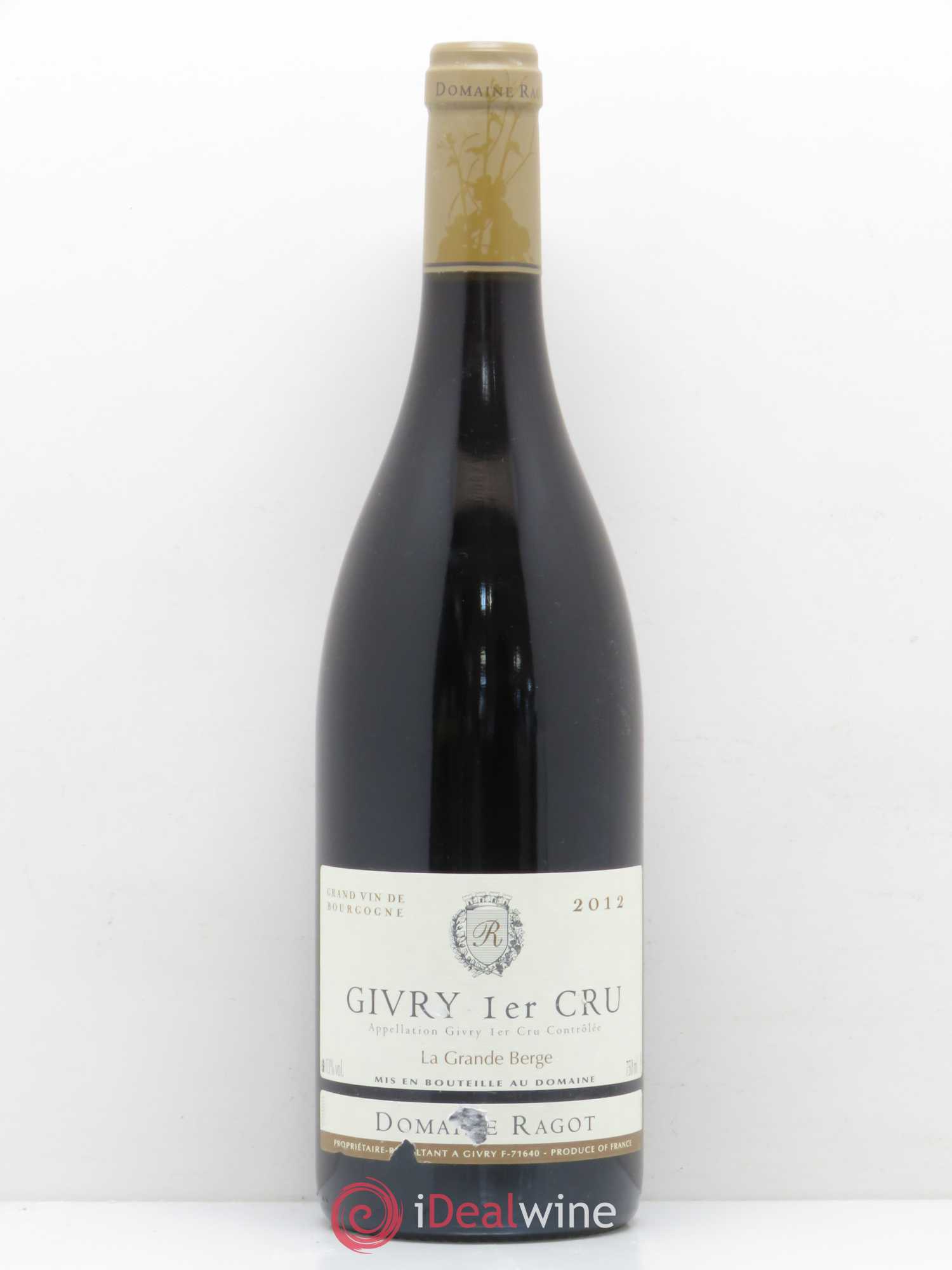 Givry 1er Cru La Grande Berge Ragot (Domaine) 2012 - Lot de 1 bouteille - 0