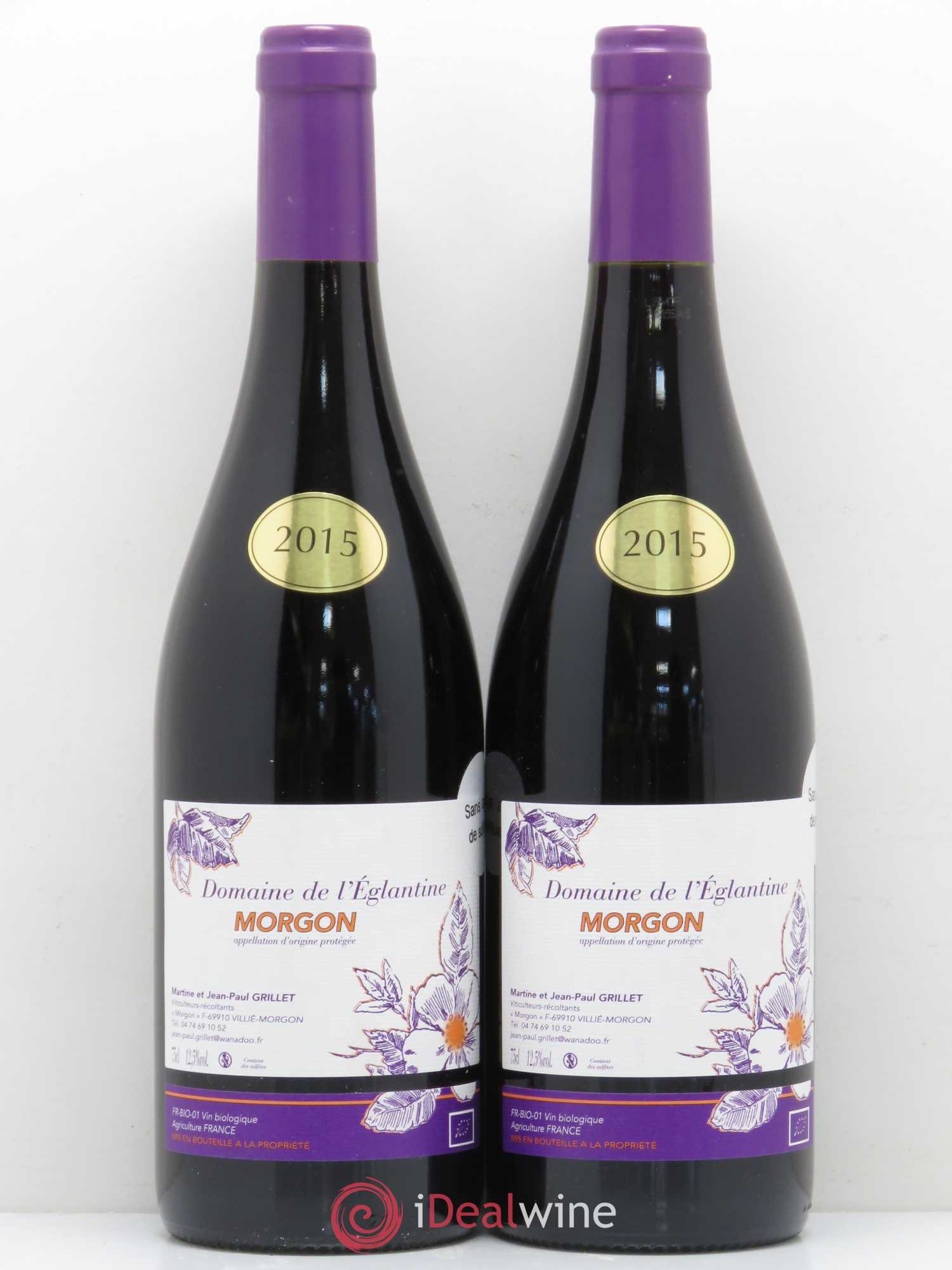 Morgon Domaine de l'Eglantine Jean-Pierre Grillet 2015 - Posten von 2 Flaschen - 0
