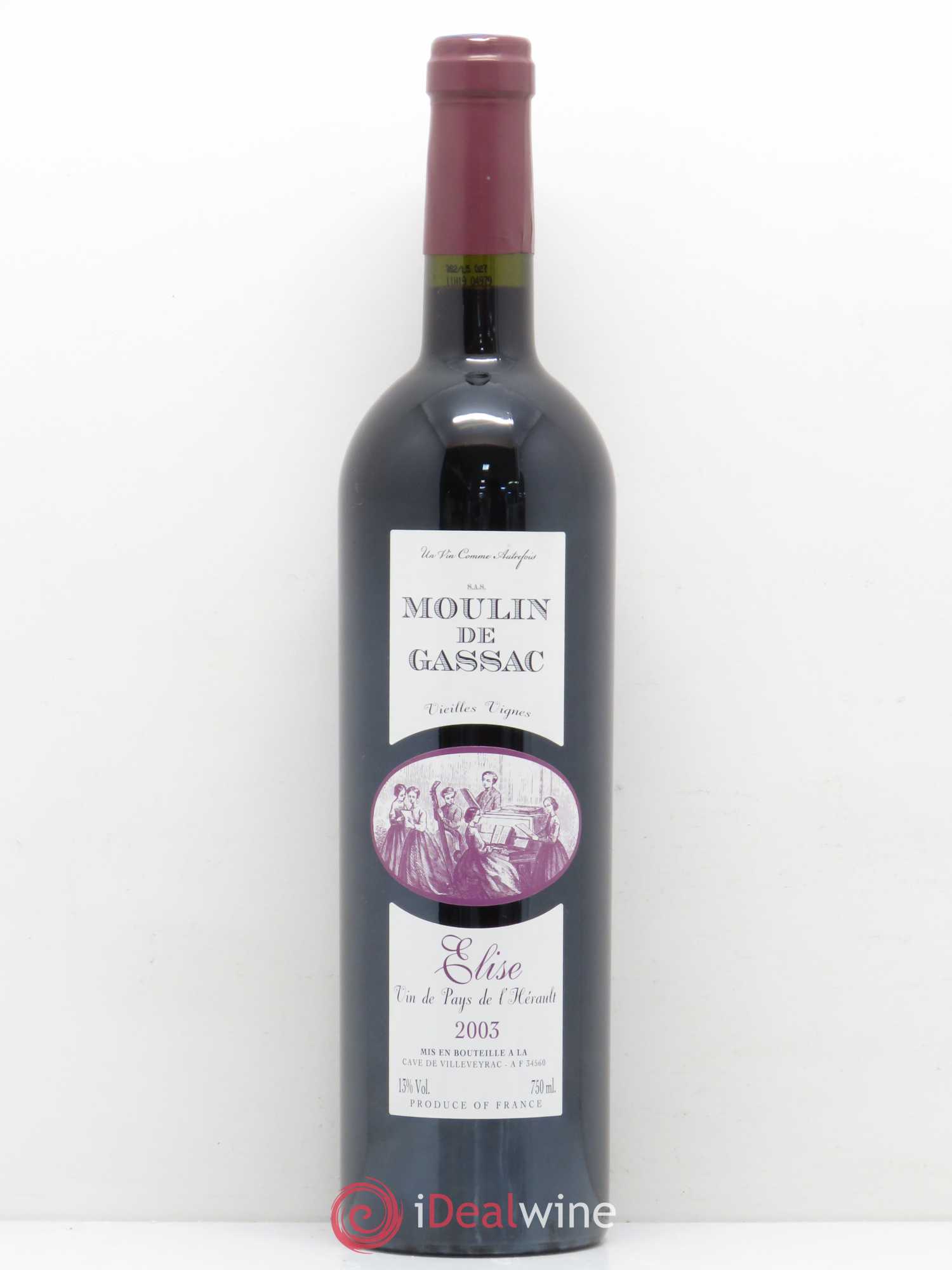Pays d'Hérault Moulin de Gassac cuvée Elise Vieilles vignes 2003 - Posten von 1 Flasche - 0