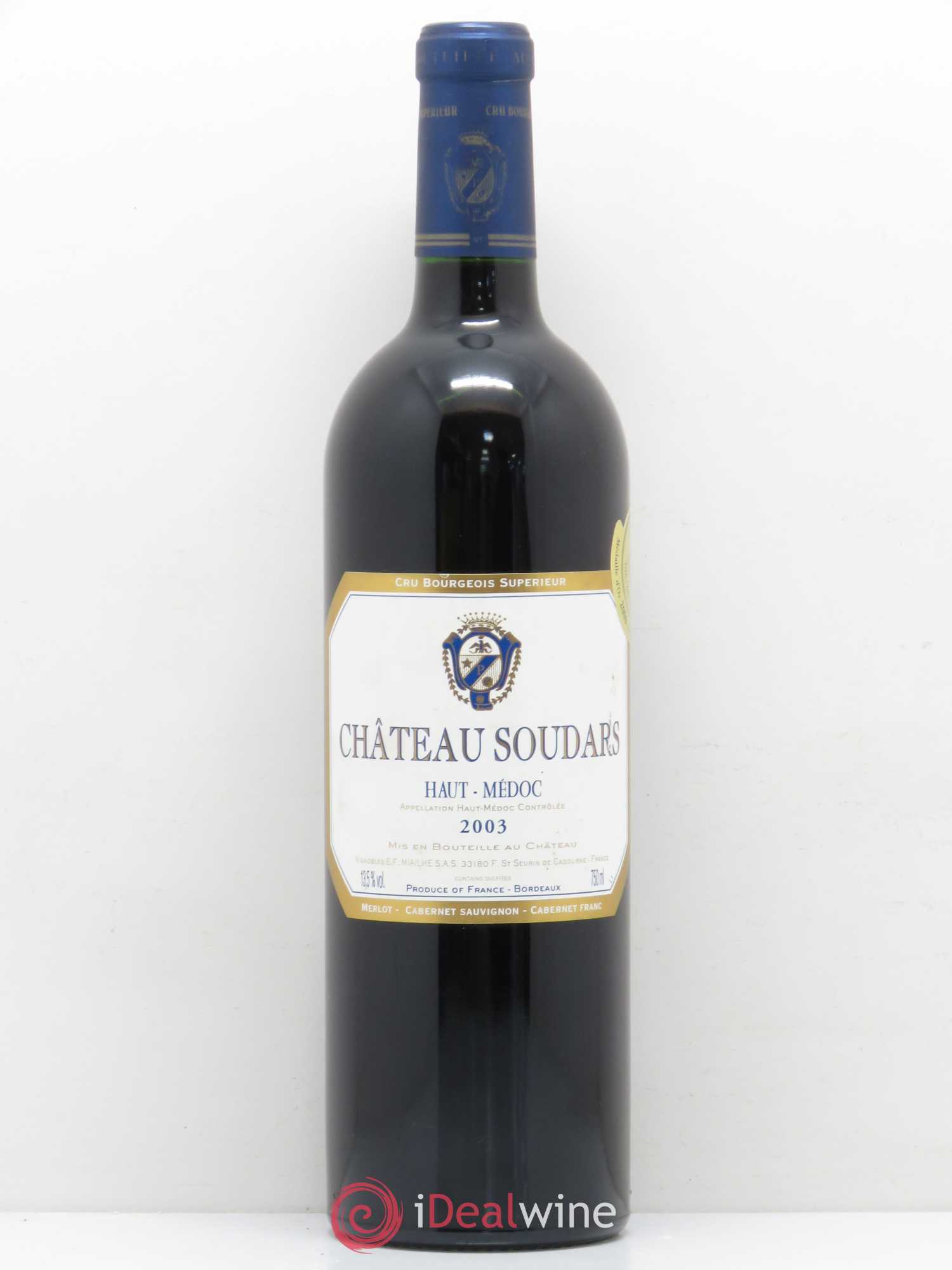 Château Soudars Cru Bourgeois 2003 - Lot de 1 bouteille - 0